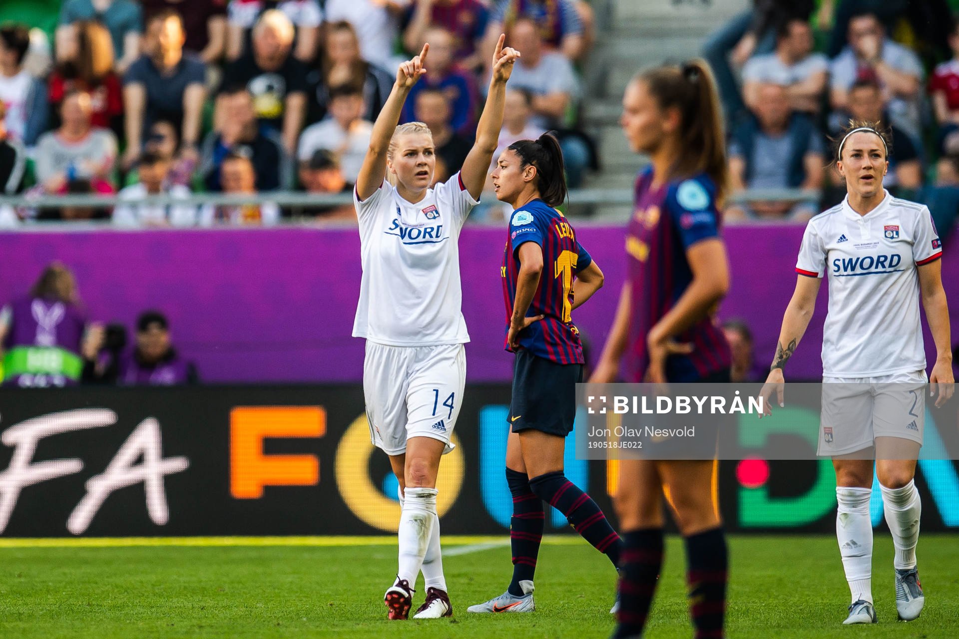 Ada Hegerberg of Lyon celebrates