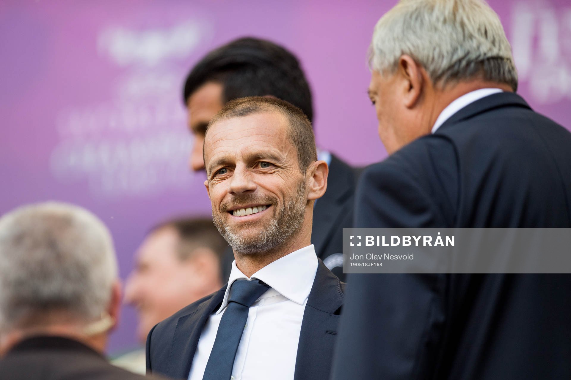 Aleksander Ceferin, president of UEFA, in the stands