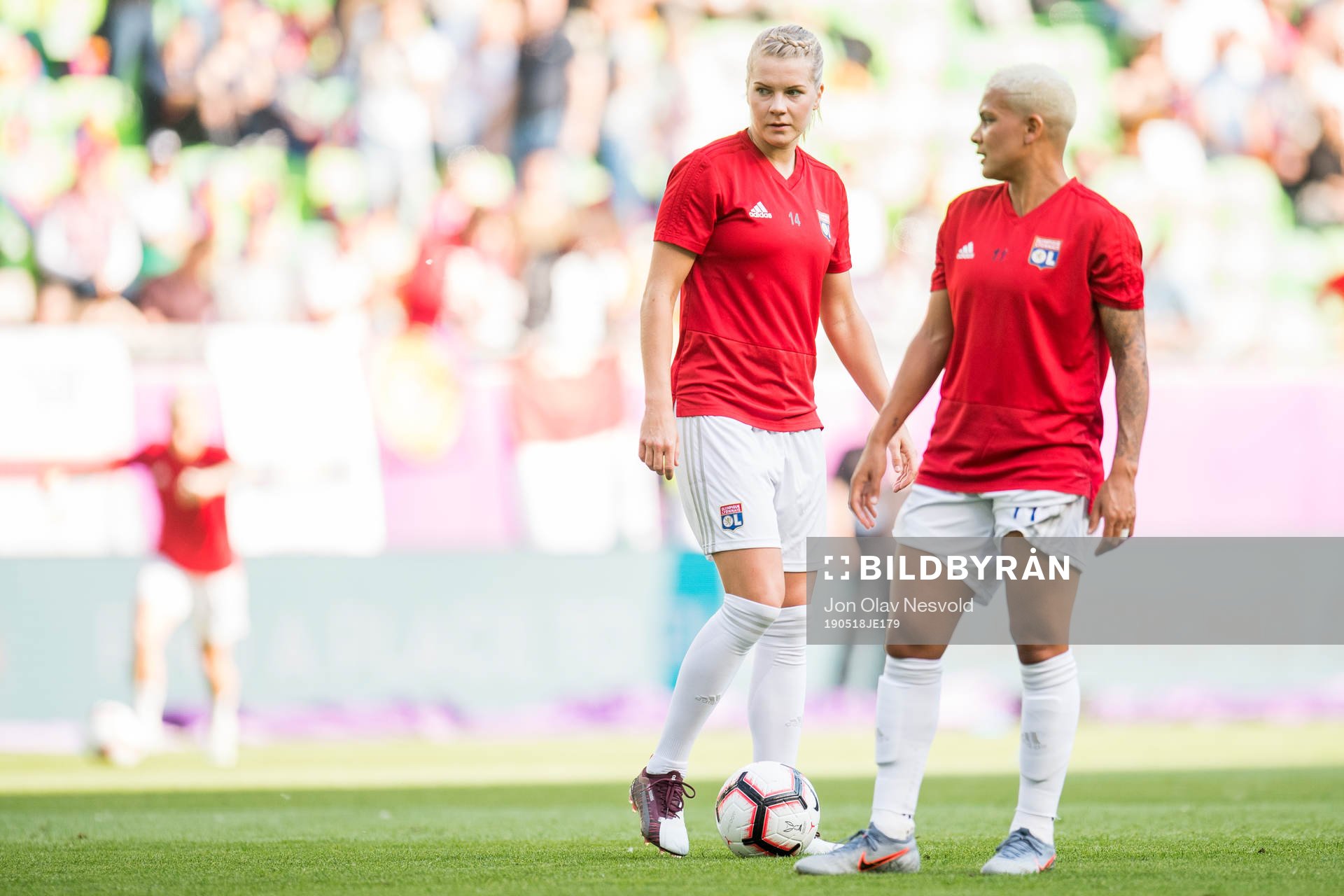 Ada Hegerberg and Shanice van de Sanden of Lyon