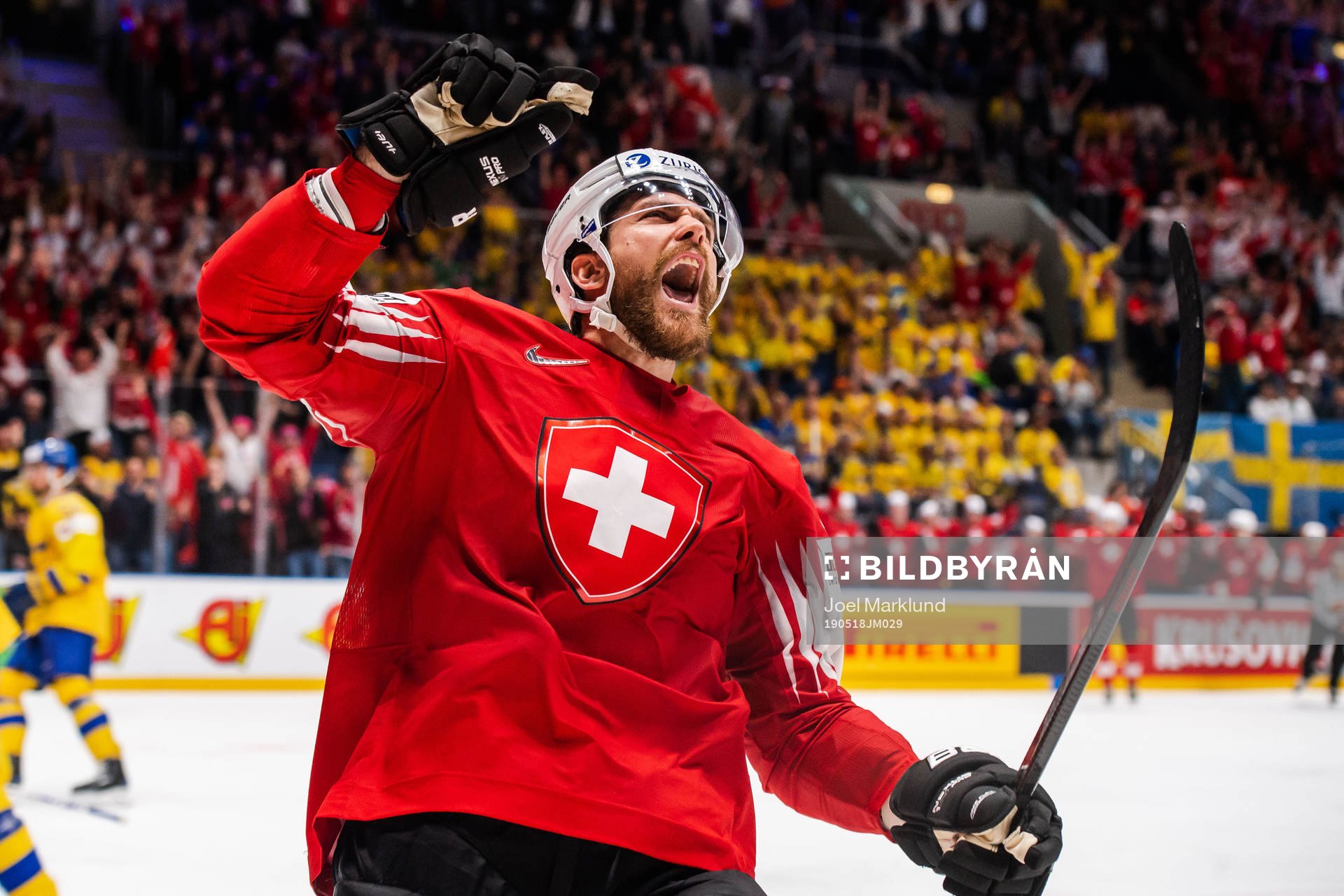 Joel Genazzi of Switzerland celebrates