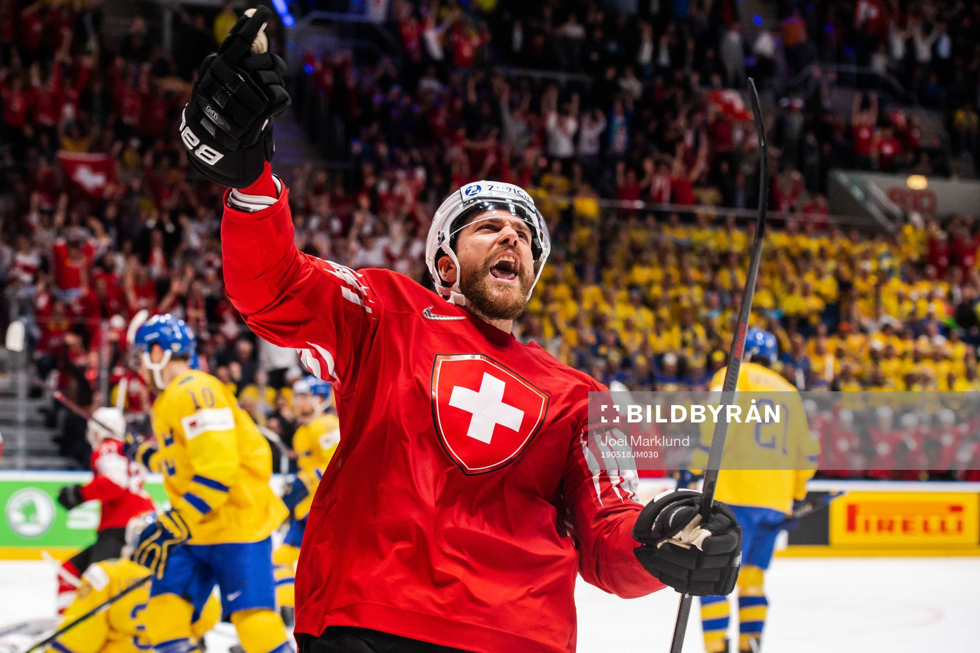 Joel Genazzi of Switzerland celebrates