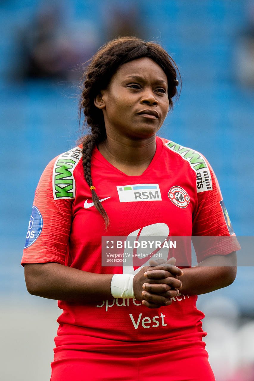 Augustine Siliki of Arna-Bjørnar ahead of the Toppserien football match between Stabæk and Arna-Bjørnar on May 18, 2019 in Oslo.