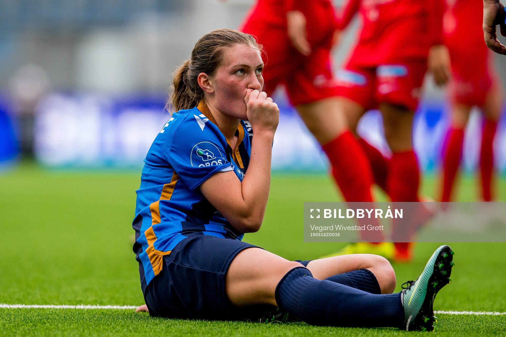 Louise Normann of Stabæk looks dejected