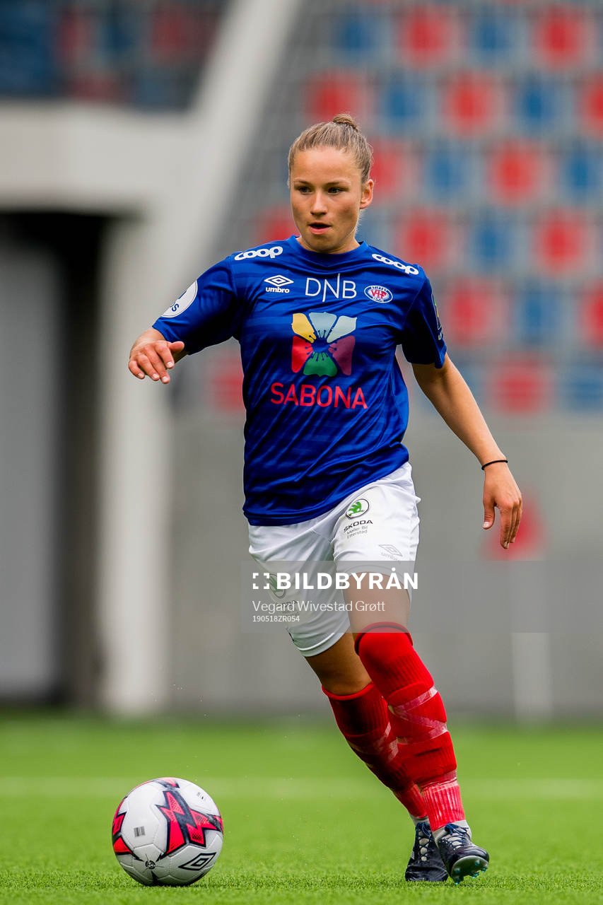 Svanhild Sand of Vålerenga during the Toppserien football match between Vålerenga and Lyn on May 18, 2019 in Oslo.