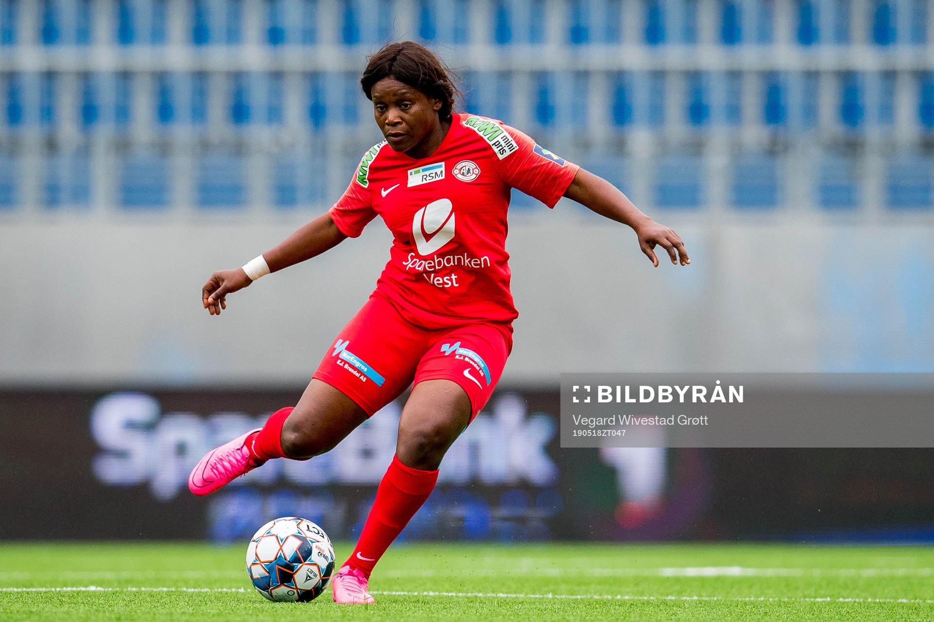 Augustine Siliki of Arna-Bjørnar during the Toppserien football match between Stabæk and Arna-Bjørnar on May 18, 2019 in Oslo.