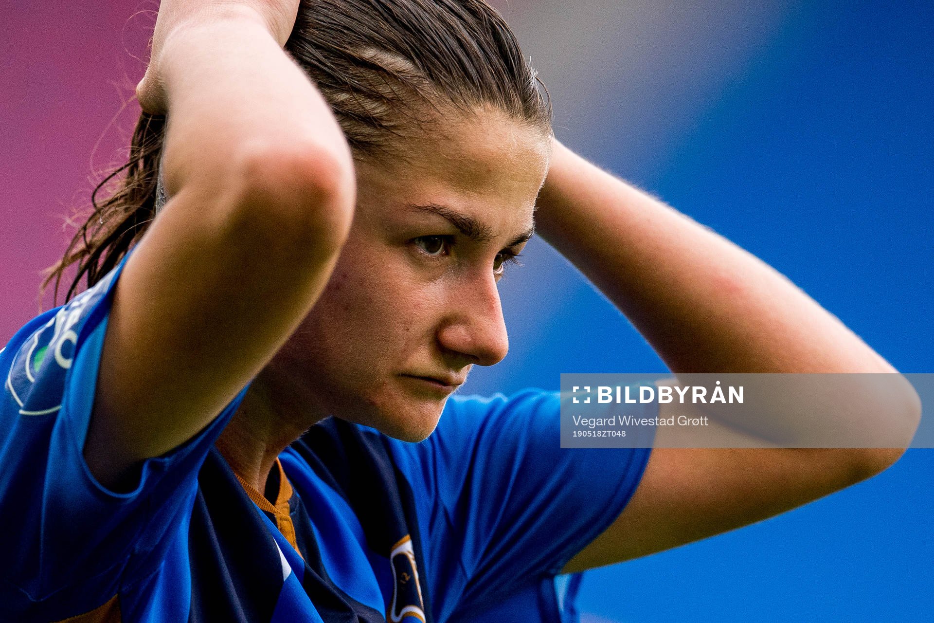 Silje Bjørneboe of Stabæk looks dejected after the Toppserien football match between Stabæk and Arna-Bjørnar on May 18, 2019 in Oslo.