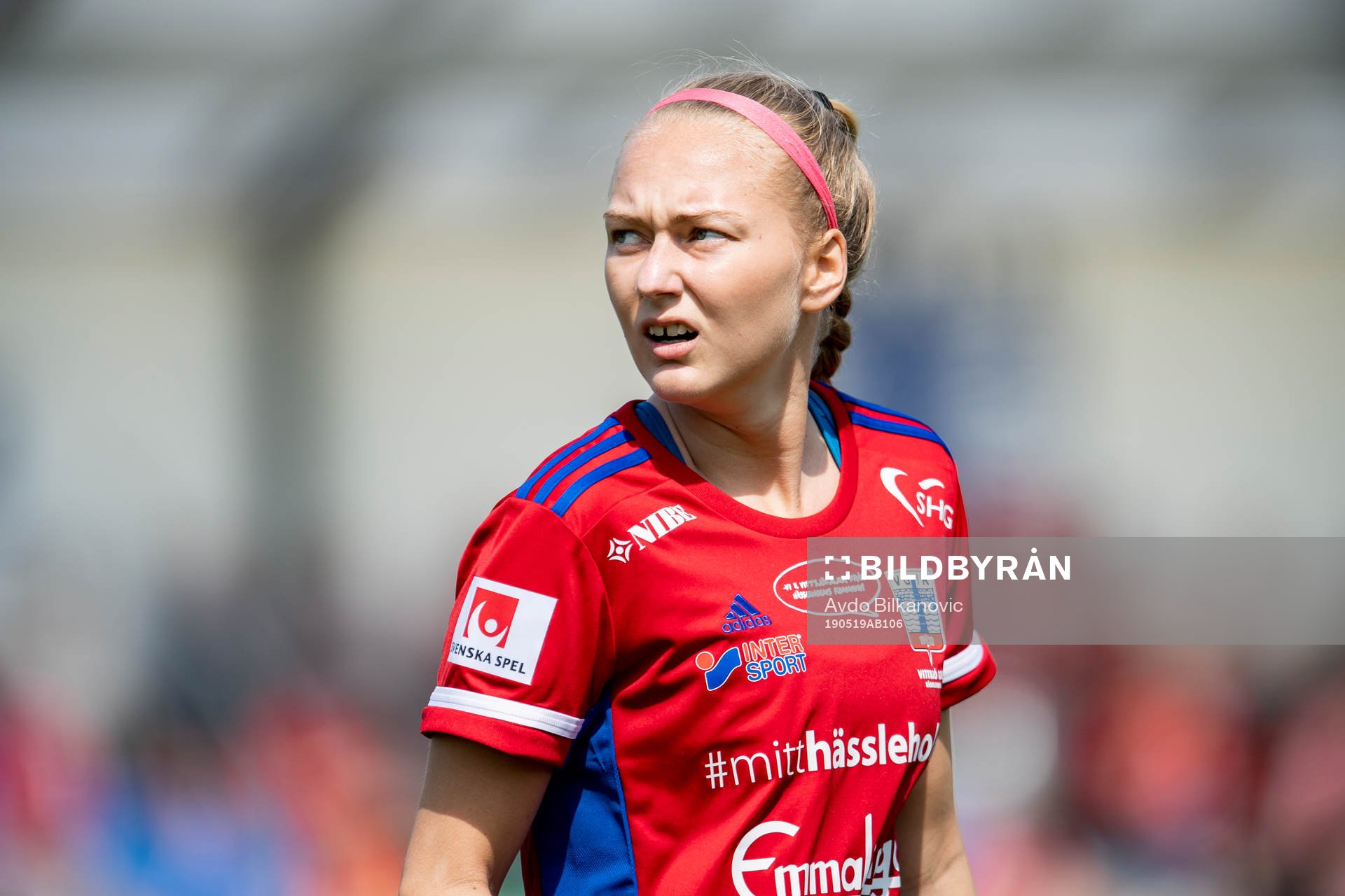 Vittsjös Alexandra Benediktsson under fotbollsmatchen i Damallsvenskan mellan Vittsjö och Piteå 19 Maj 2019 i Vittsjö.