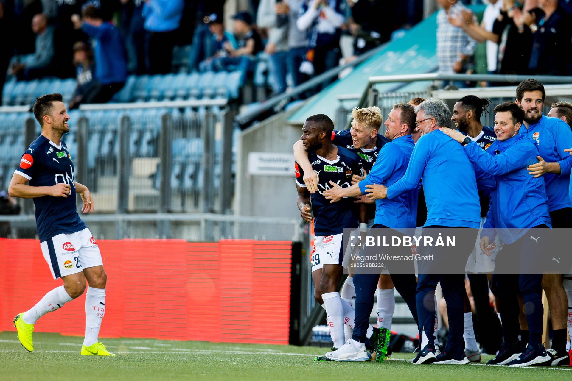 Yacouba Sylla of Strømsgodset celebrates with Stian