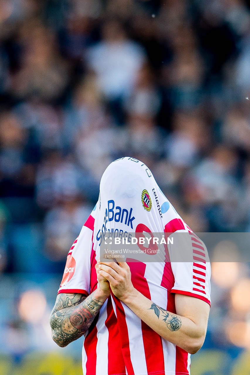 Robert Taylor of Tromsø looks dejected