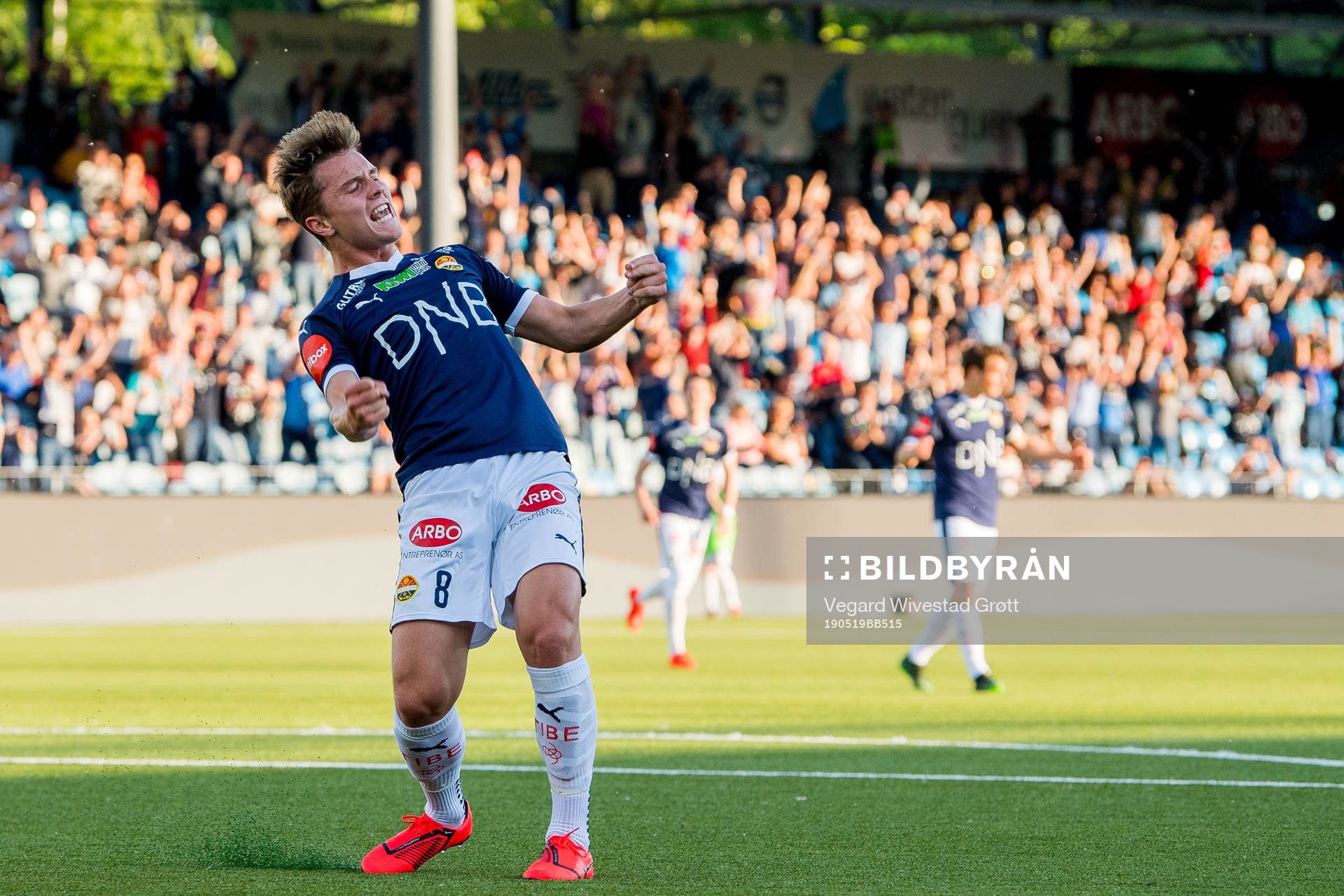 Johan Hove of Strømsgodset celebrates