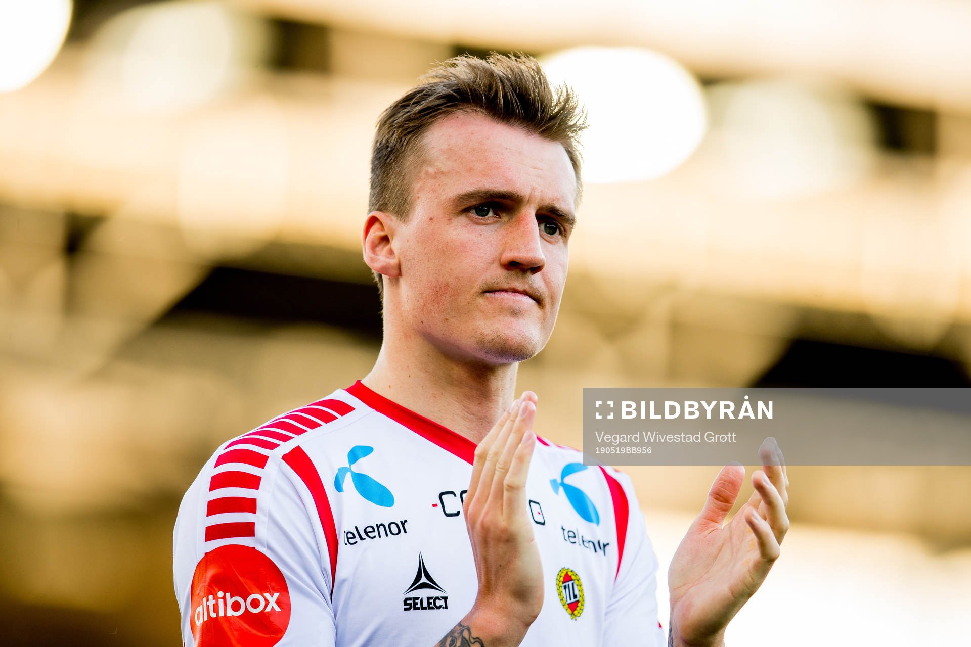 Runar Espejord of Tromsø after the Eliteserien football match between Strømsgodset and Tromsø on May 19, 2019 in Drammen.