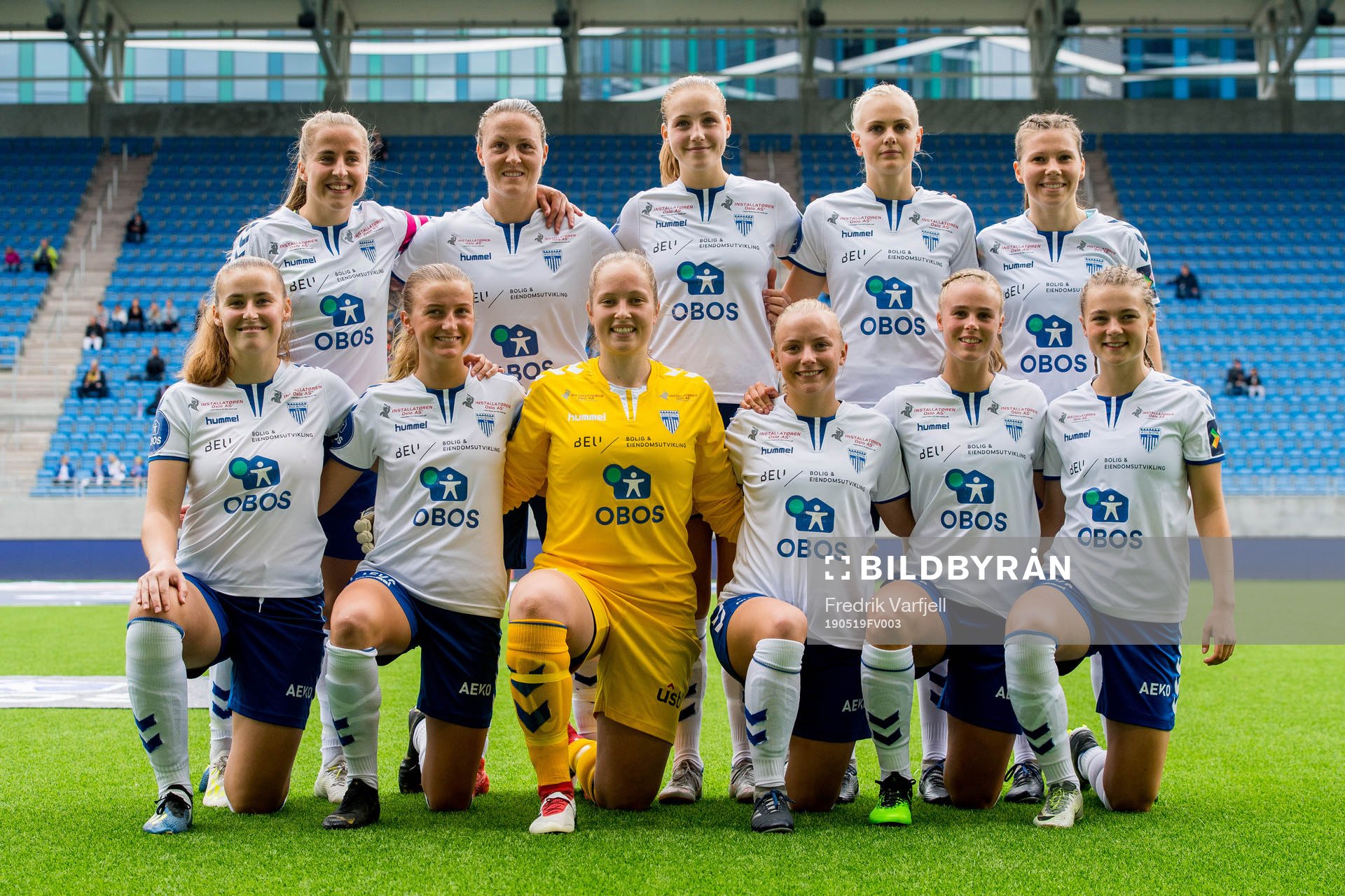 Players of Kolbotn line up for a team photo