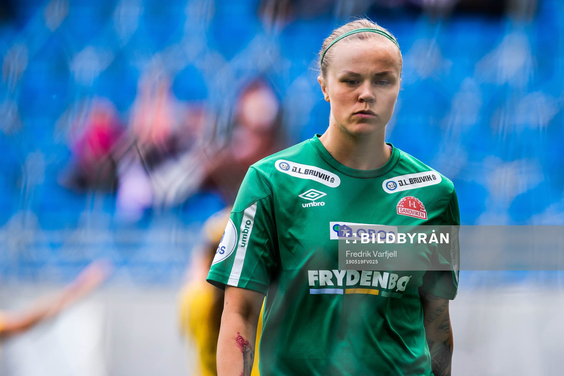 Nora Gjøen of Sandviken looks dejected