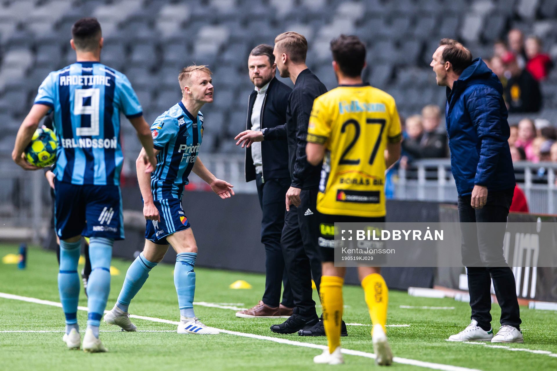 Djurgårdens Elliot Käck reagerar