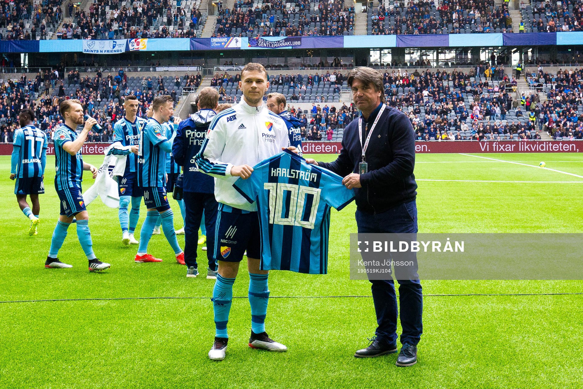 Djurgårdens Jesper Karlström och sportchef Bosse