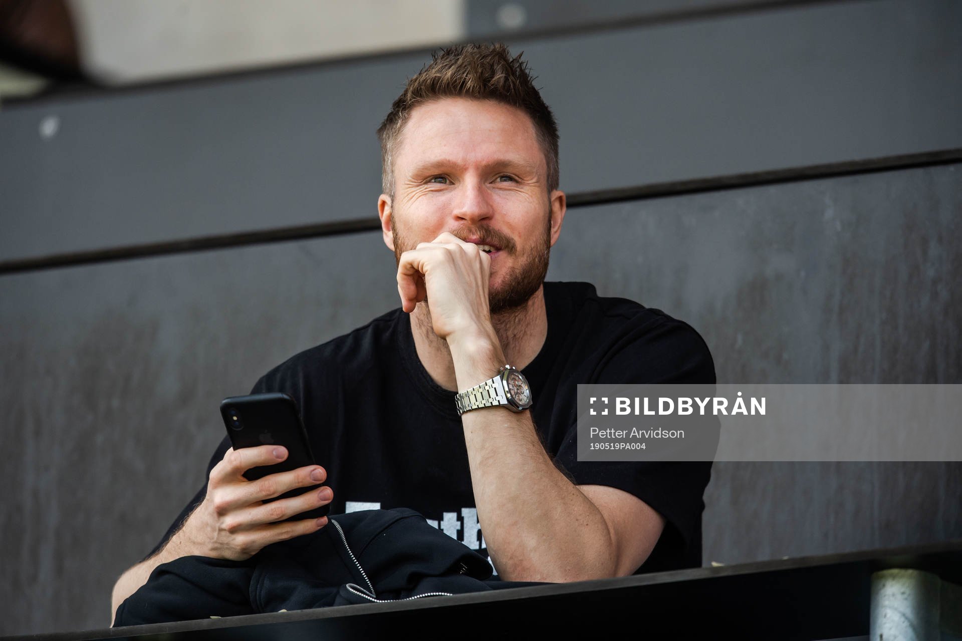 Malmö FFs Lasse Nielsen på läktaren