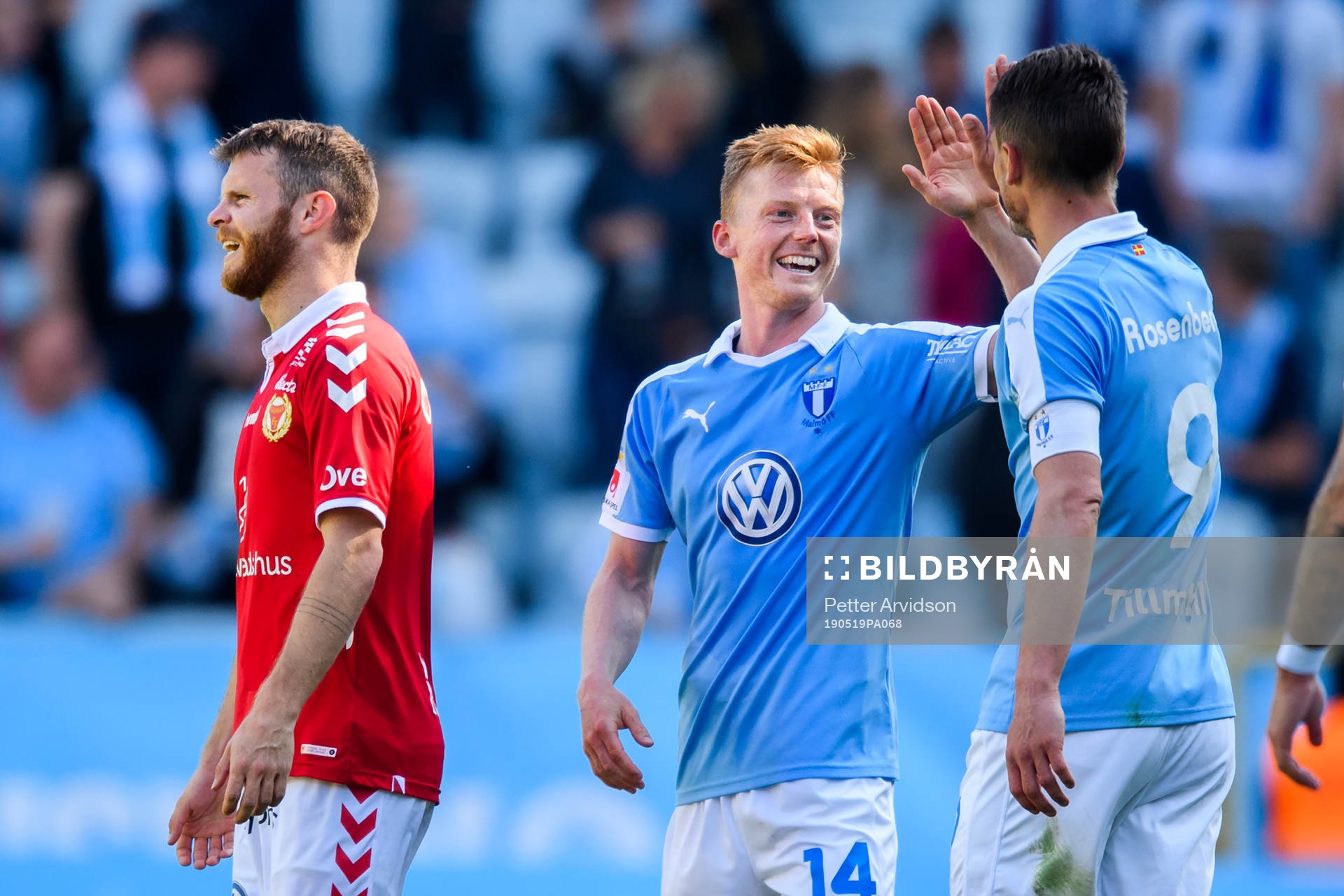 Malmö FFs Anders Christiansen jublar med Markus Rosenberg