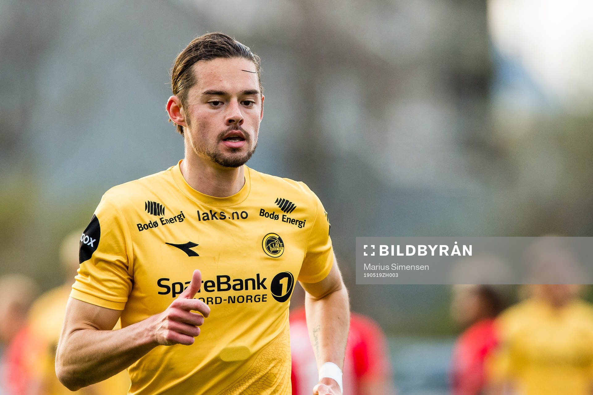 Amor Yonas Layouni of Bodø/Glimt during the Eliteserien match between Bodø/Glimt and Brann on May 19, 2019 in Bodø.