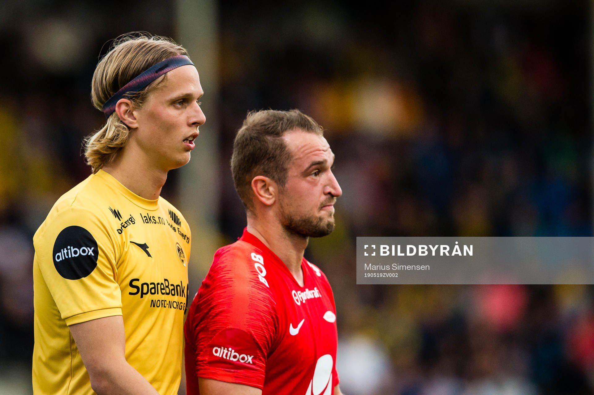 Ulrik Saltnes of Bodø/Glimt and Veton Berisha of Brann