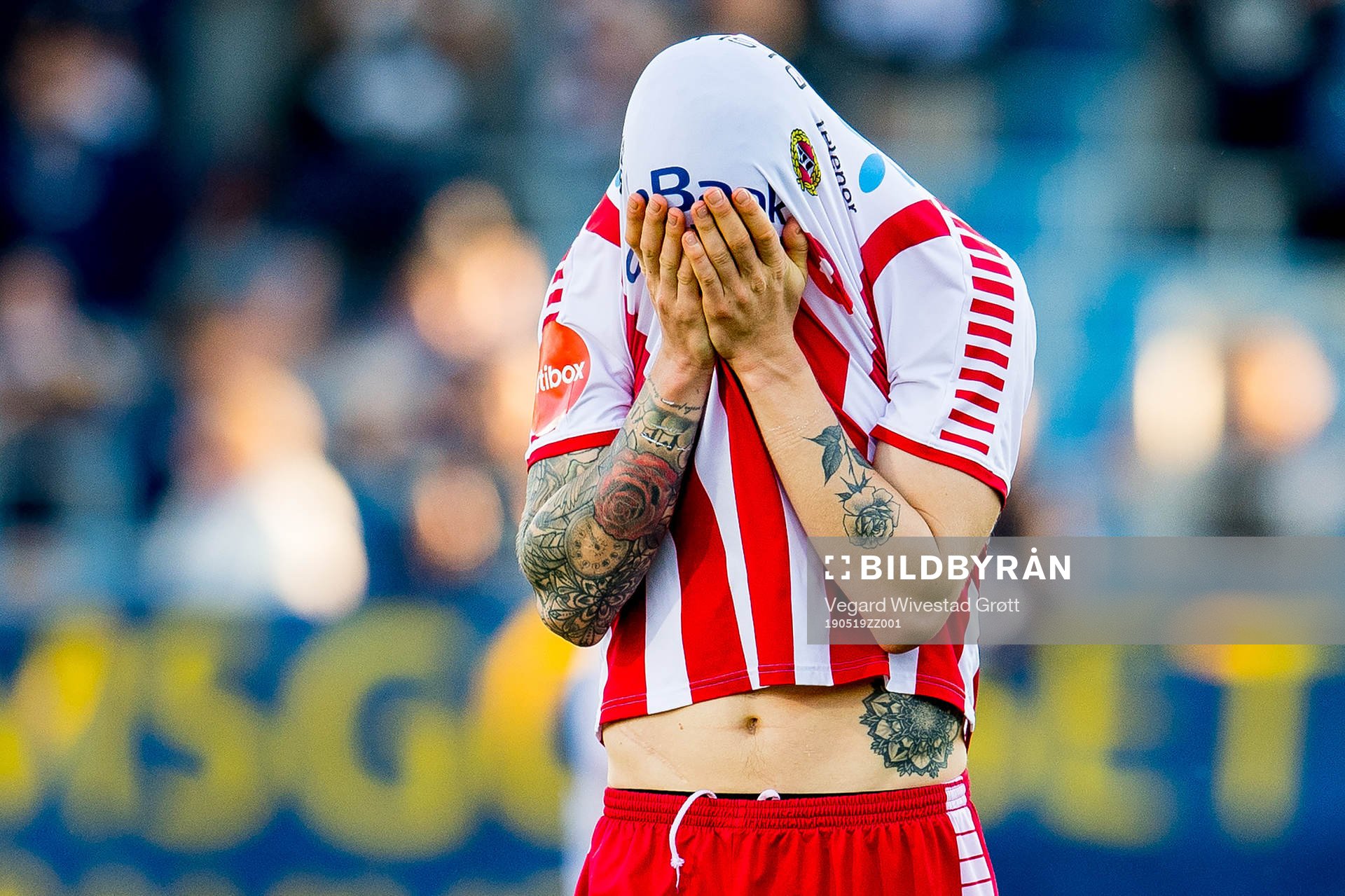 Robert Taylor of Tromsø looks dejected
