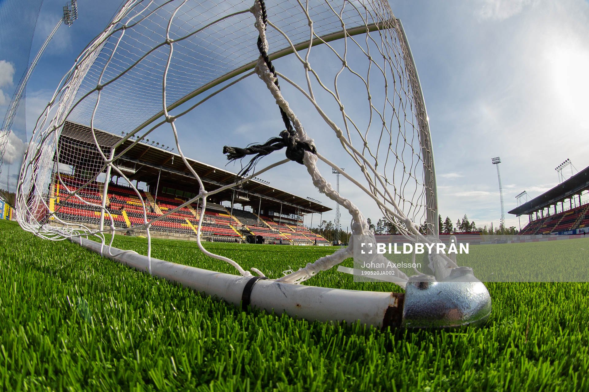 Hörnet på ett forbollsmålet inför fotbollsmatchen i Allsvenskan mellan Östersund och Örebro den 20 Maj 2019 i Östersund.