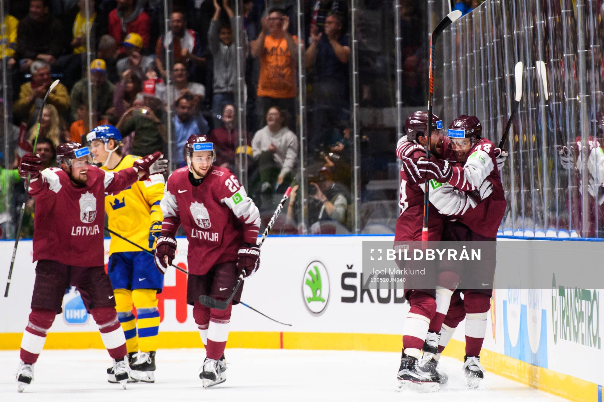 Lauris Darzins and Janis Jaks of Latvia celebrates