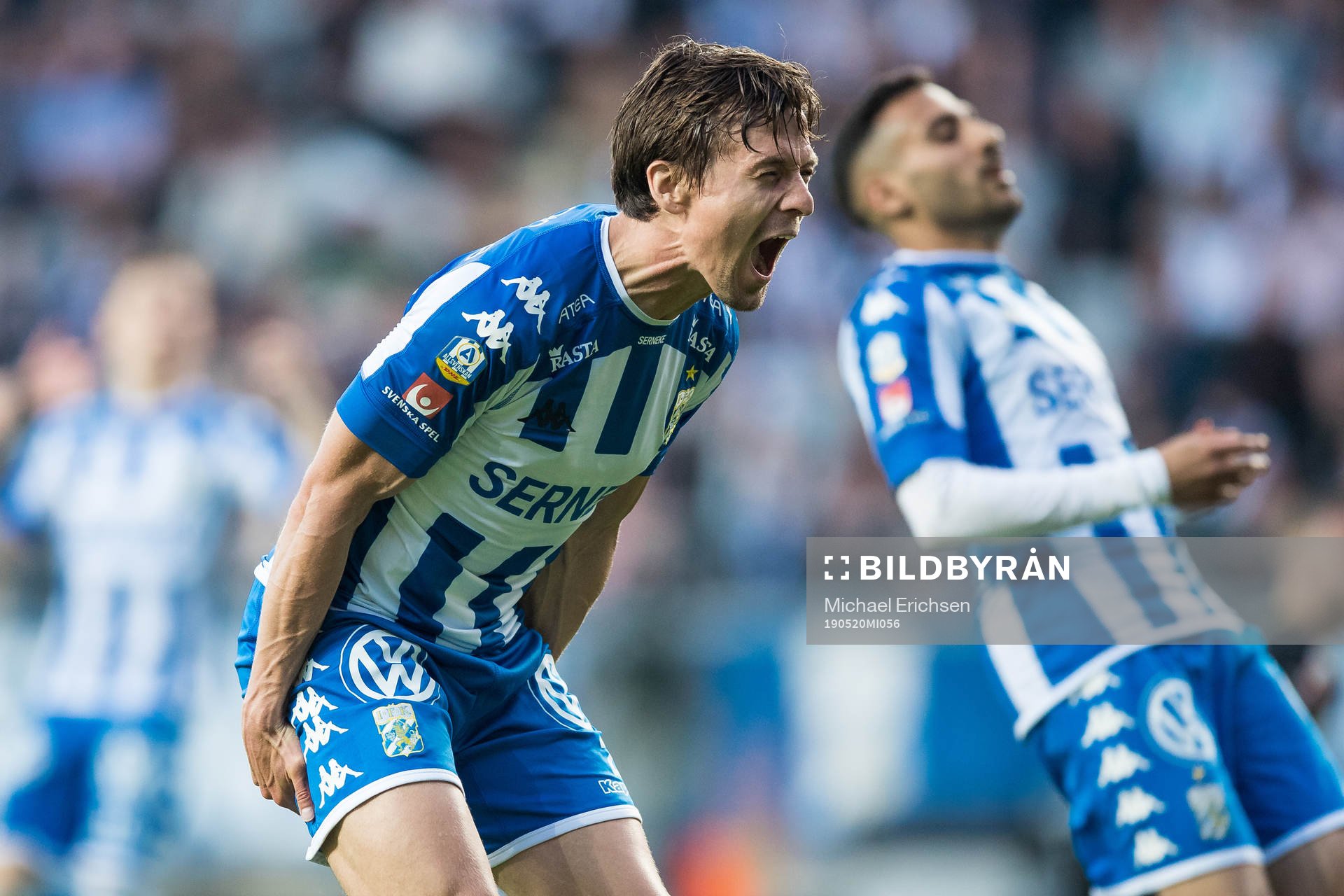 IFK Göteborgs Lasse Vibe reagerar på ett missat avslut