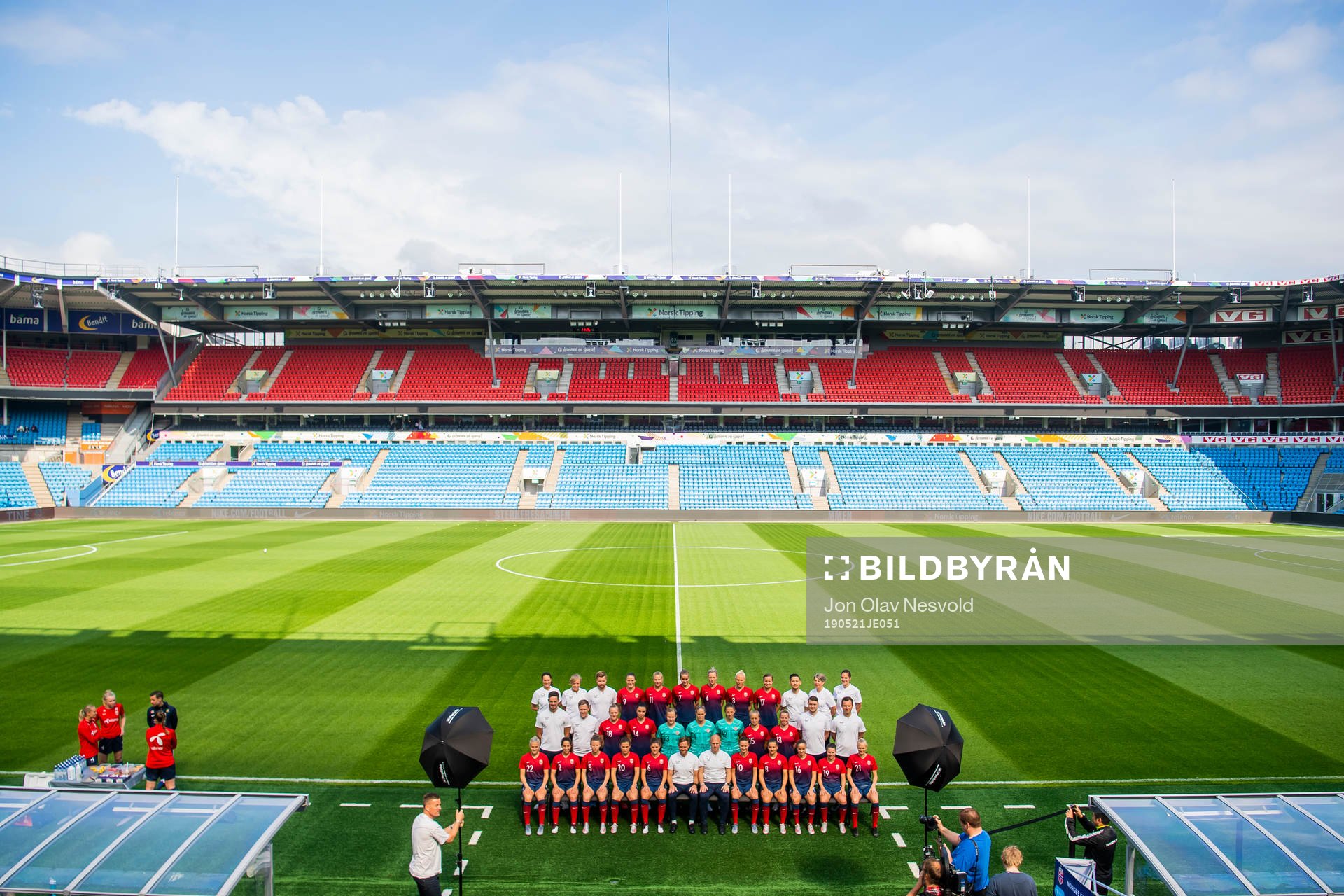 Players and coaching staff of the Norwegian national