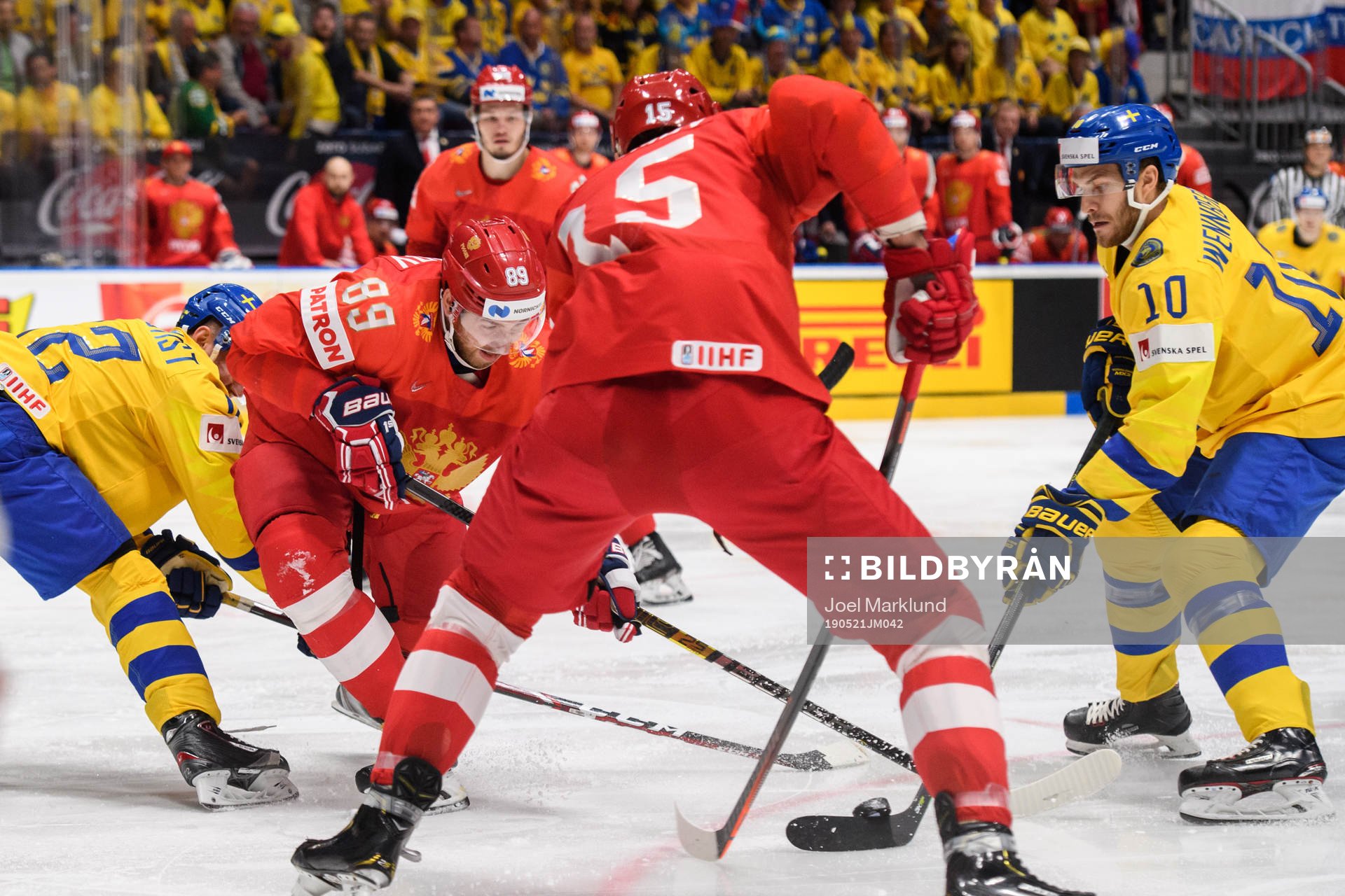 Patric Hörnqvist and Alexander Wennberg of Sweden against