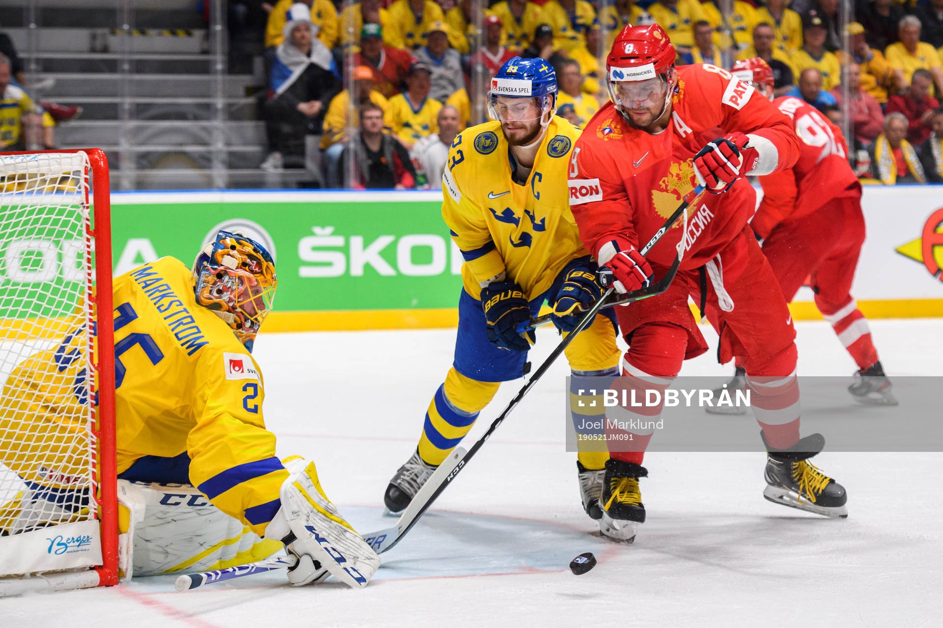 Alexander Ovechkin of Russia against Oliver Ekman Larsson