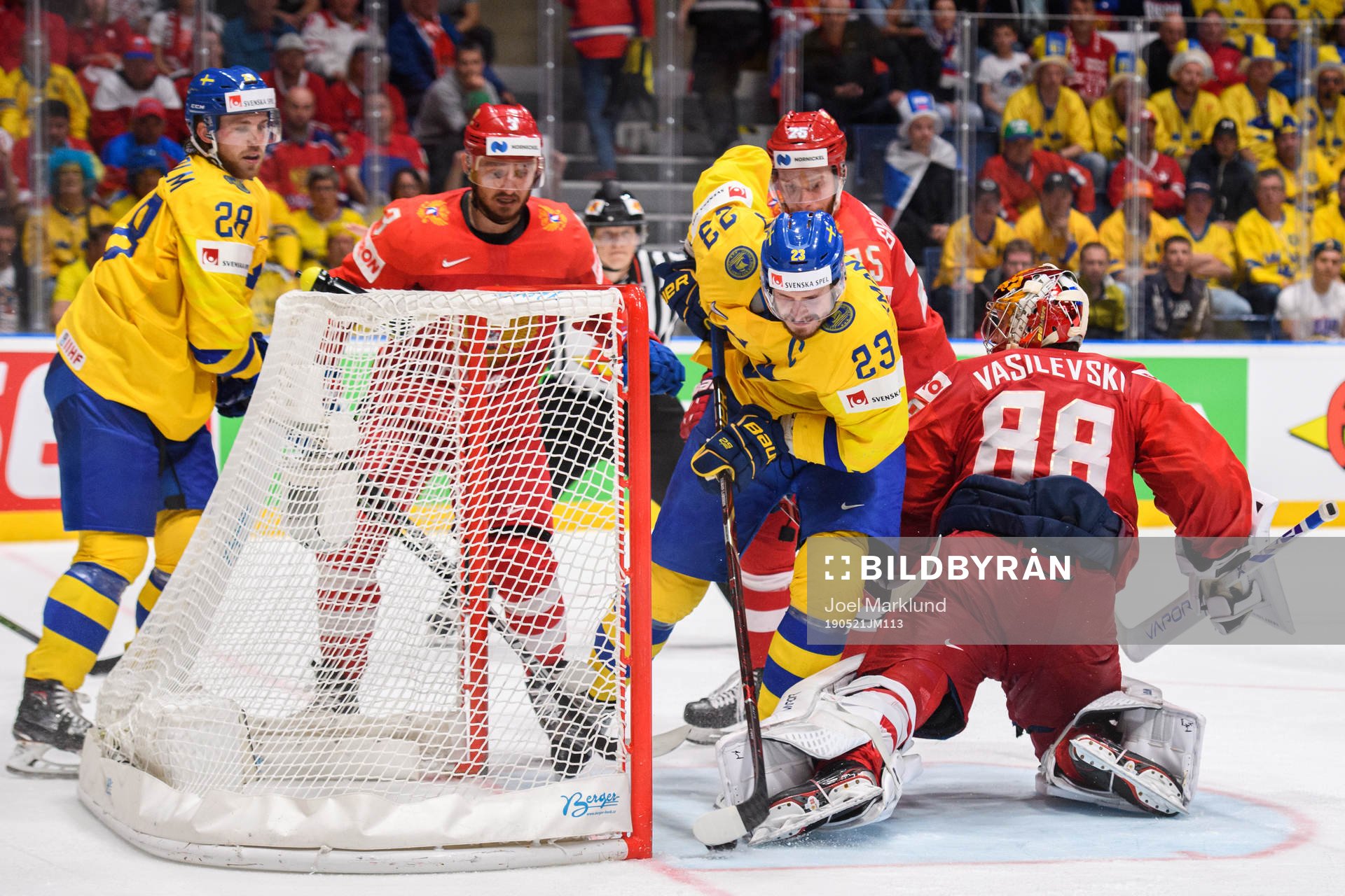 Oliver Ekman Larsson of Sweden scores the 3-7 goal against