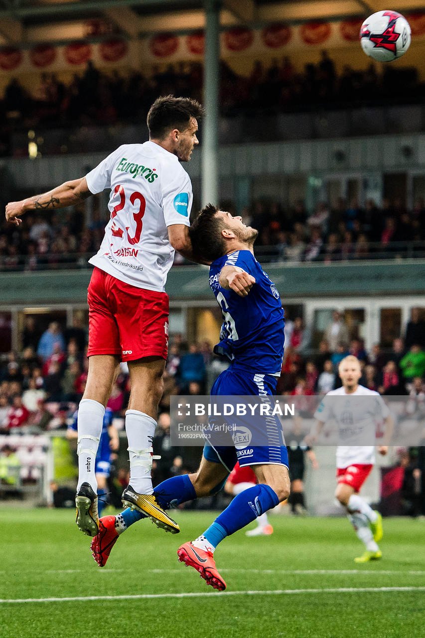 Marius Hagen of FFK and Joachim Thomassen of Sarpsborg 08