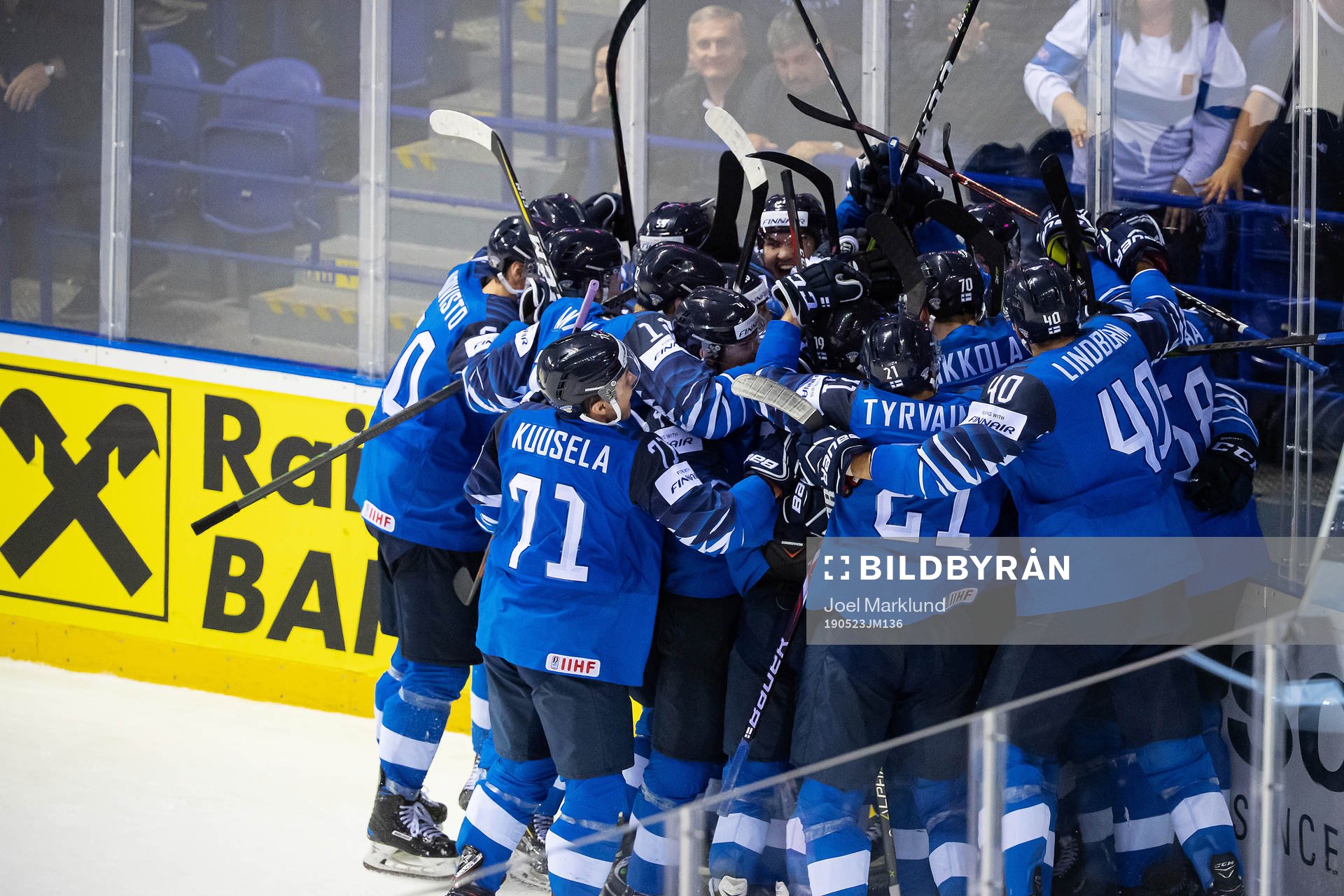 Players of Finland celebrates
