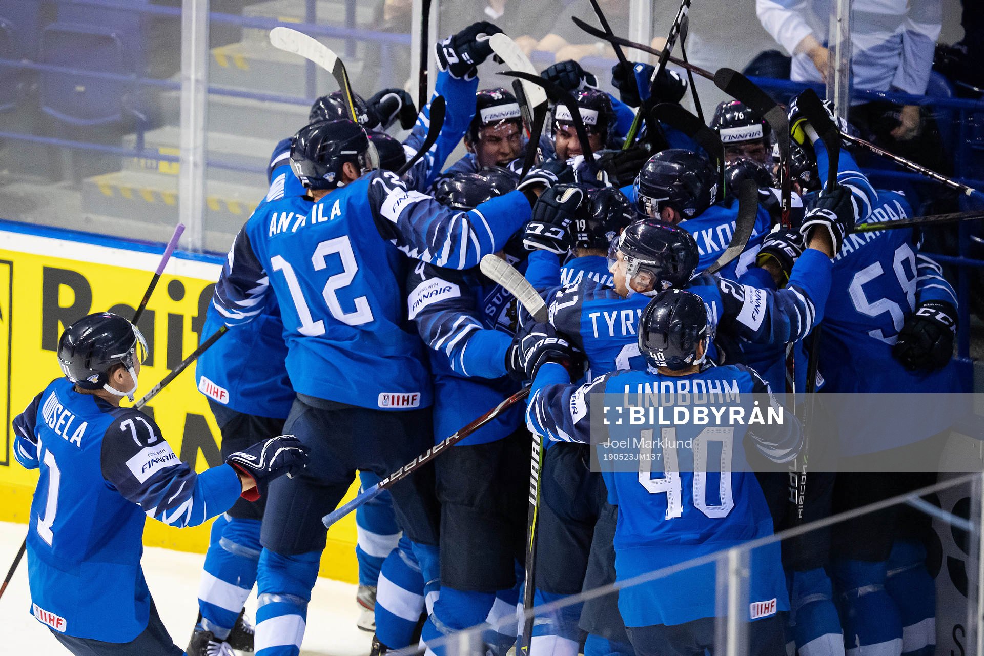 Players of Finland celebrates