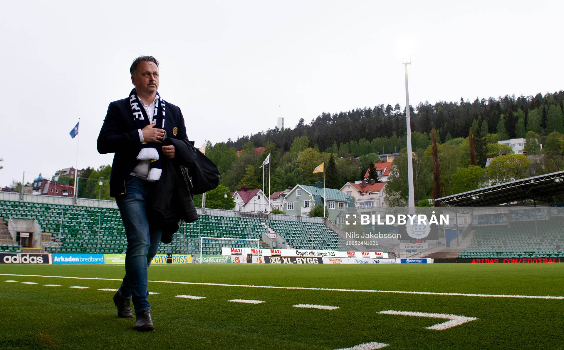 Sundsvalls sportchef Urban Hagblom innan fotbollsmatchen i Allsvenskan mellan GIF Sundsvall och AIK den 24 maj 2019 i Sundsvall.