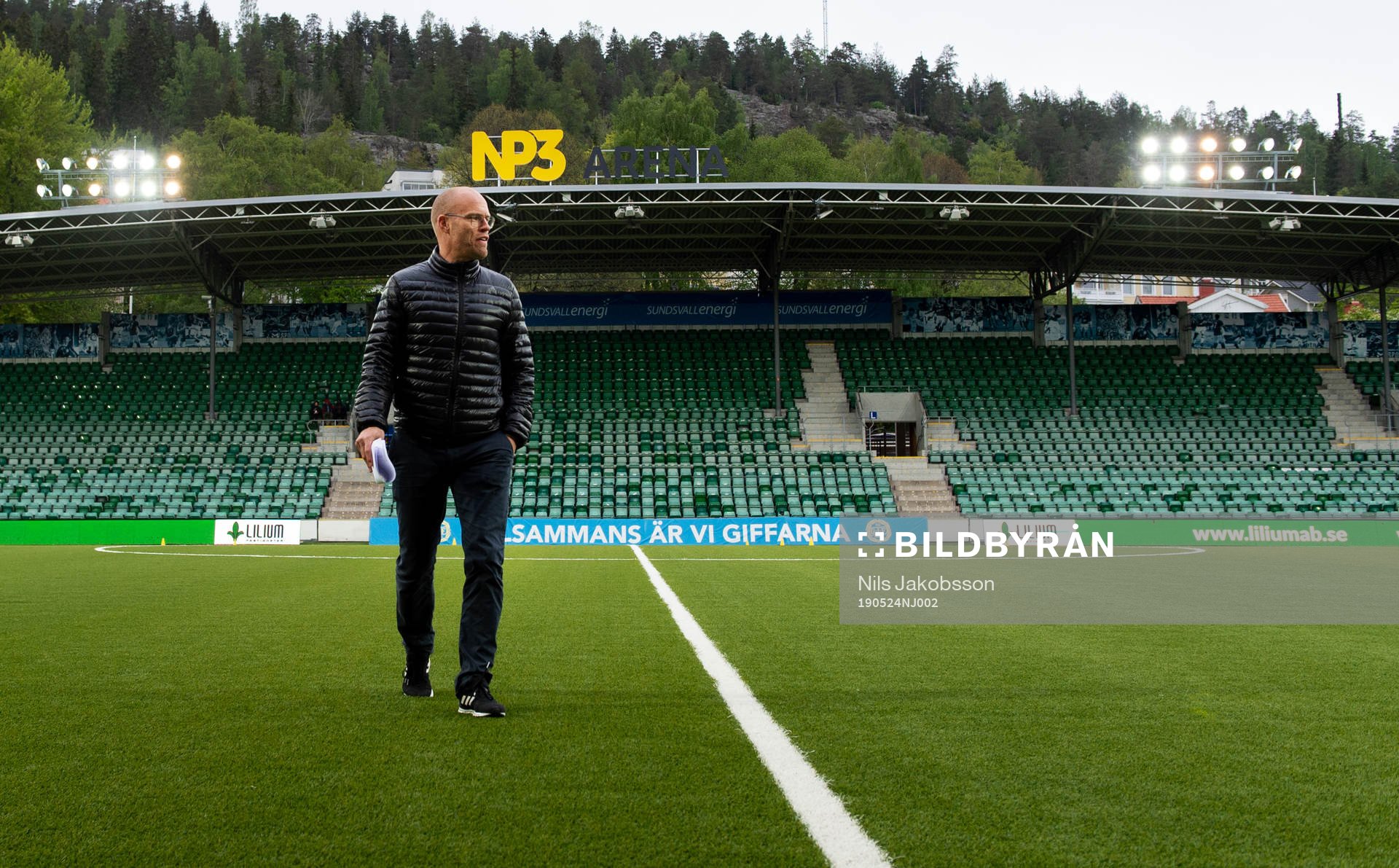 Sundsvalls tränare Joel Cedergren innan fotbollsmatchen i