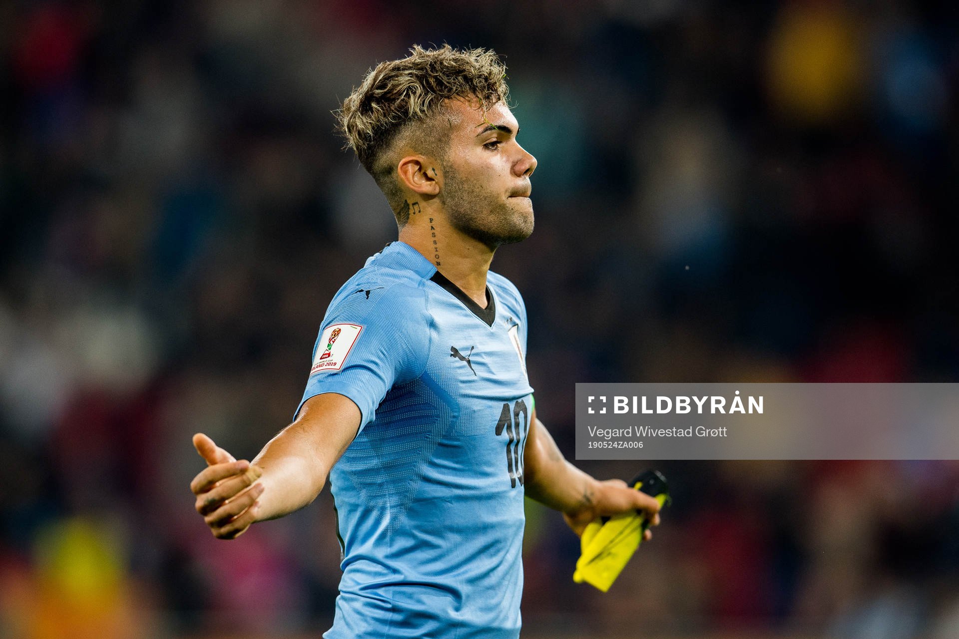 Nicolás Javier Schiappacasse of Uruguay after the FIFA U-20 World Cup football match between Uruguay and Norway on May 24, 2019 in Lodz.