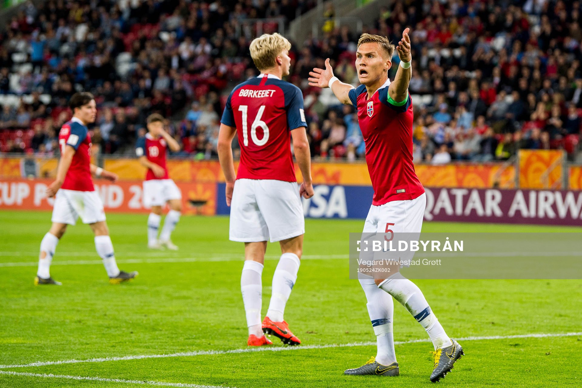 Leo Skiri Østigård of Norway reacts