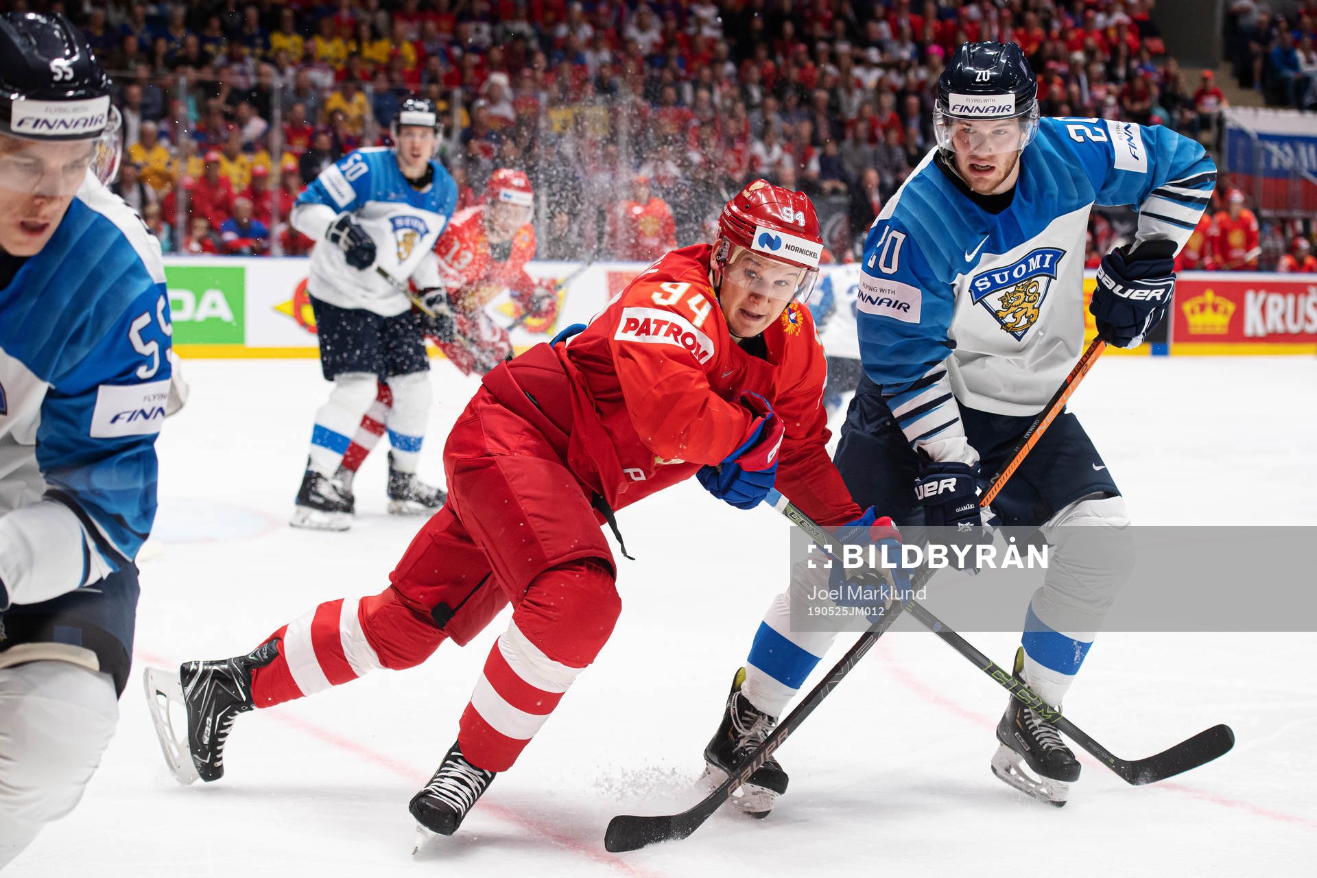 Atte Ohtamaa and Niko Ojamäki of Finland in action against