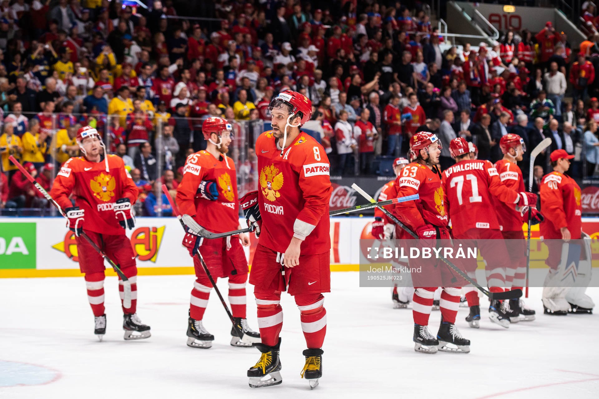 Alexander Ovechkin of Russia looks dejected