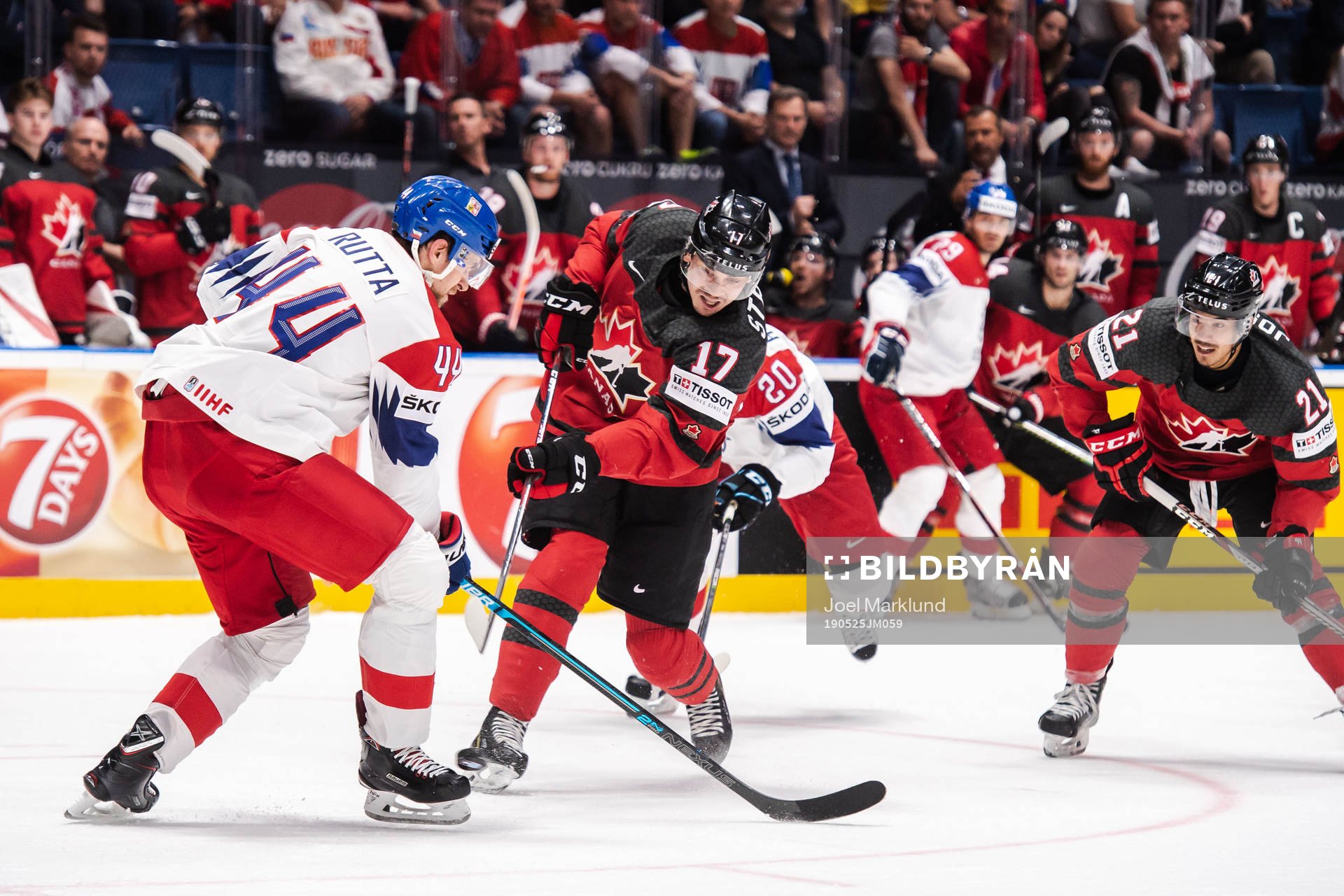 Jan Rutta of Czech Republic and Dylan Strome of Canada