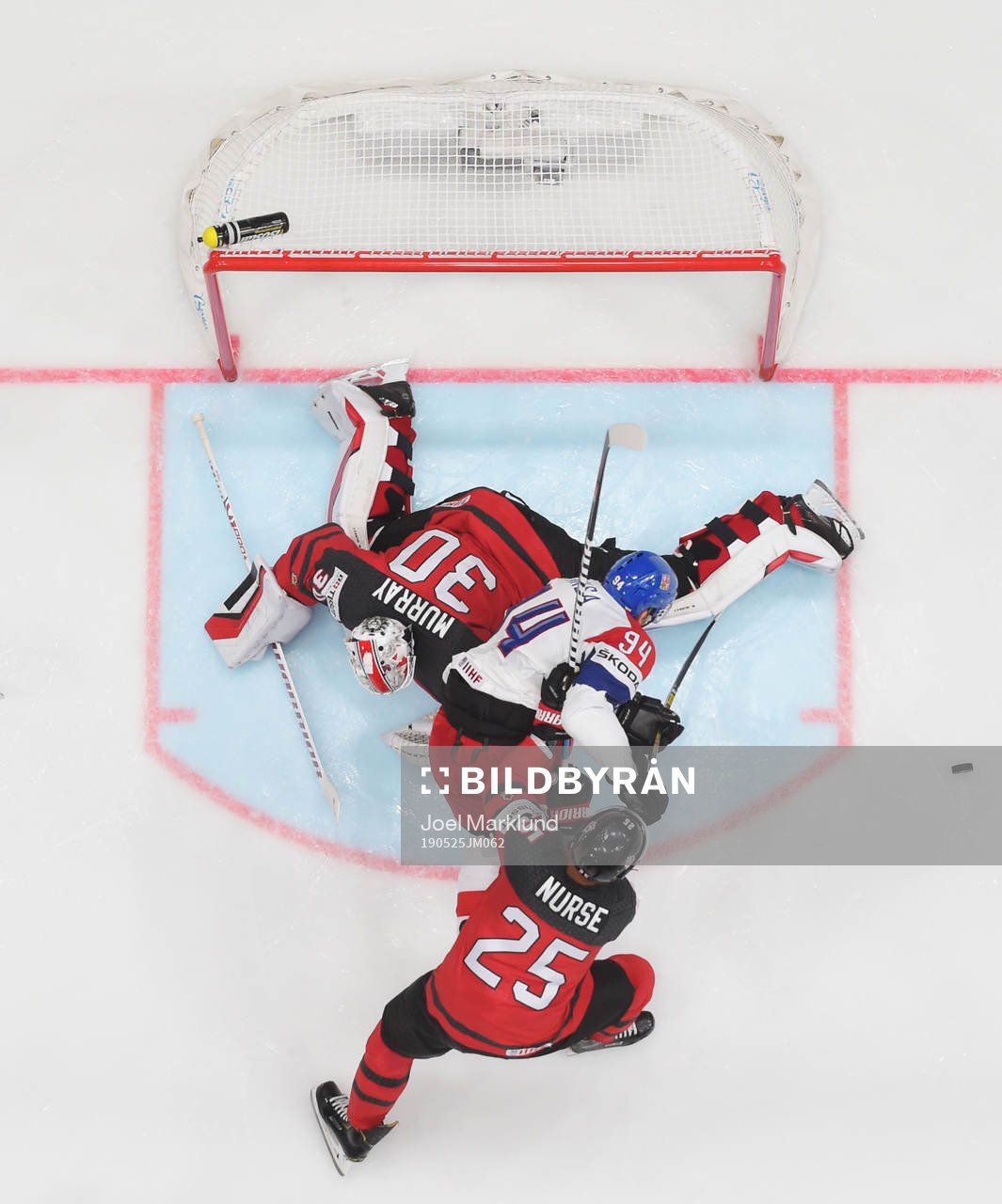 Goaltender Matt Murray and Darnell Nurse of Canada in
