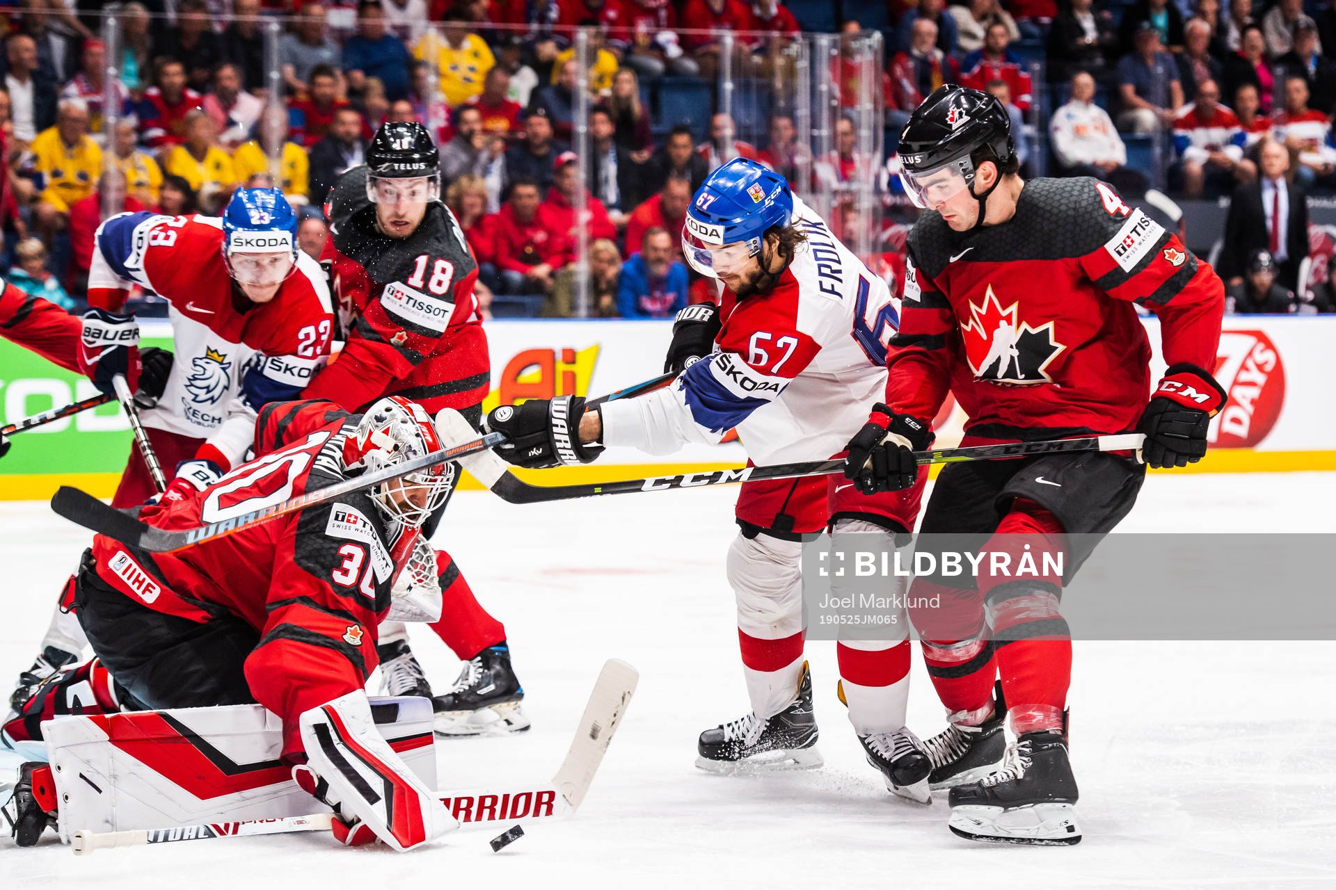 Dante Fabbro, Pierre-Luc Dubois and goaltender Matt Murray
