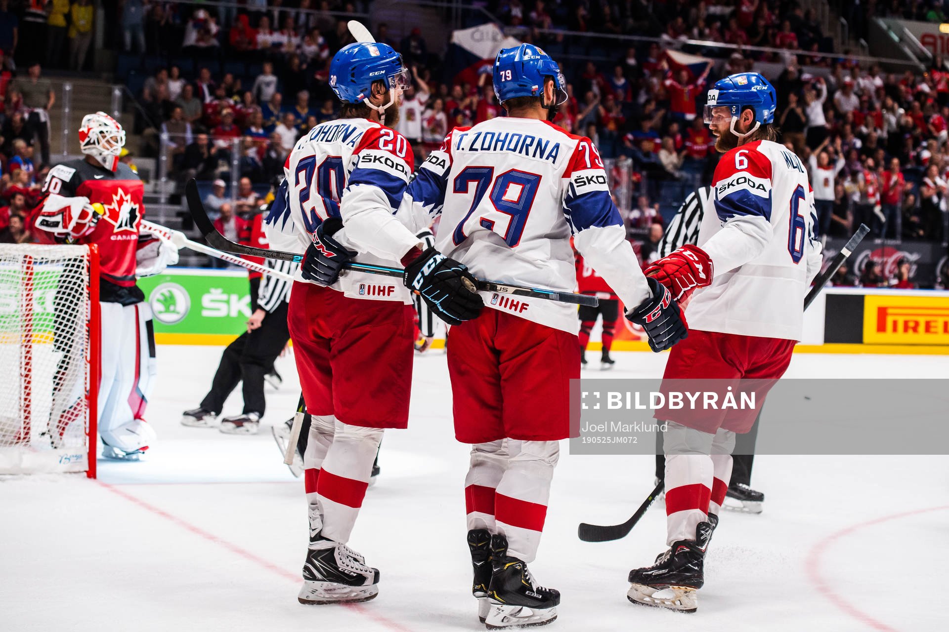 Tomas Zohorna and David Musil of Czech Republic celebrate