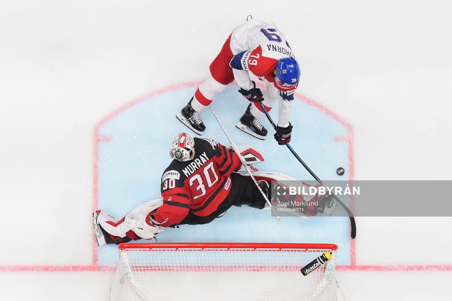 Goaltender Matt Murray of Canada makes a save