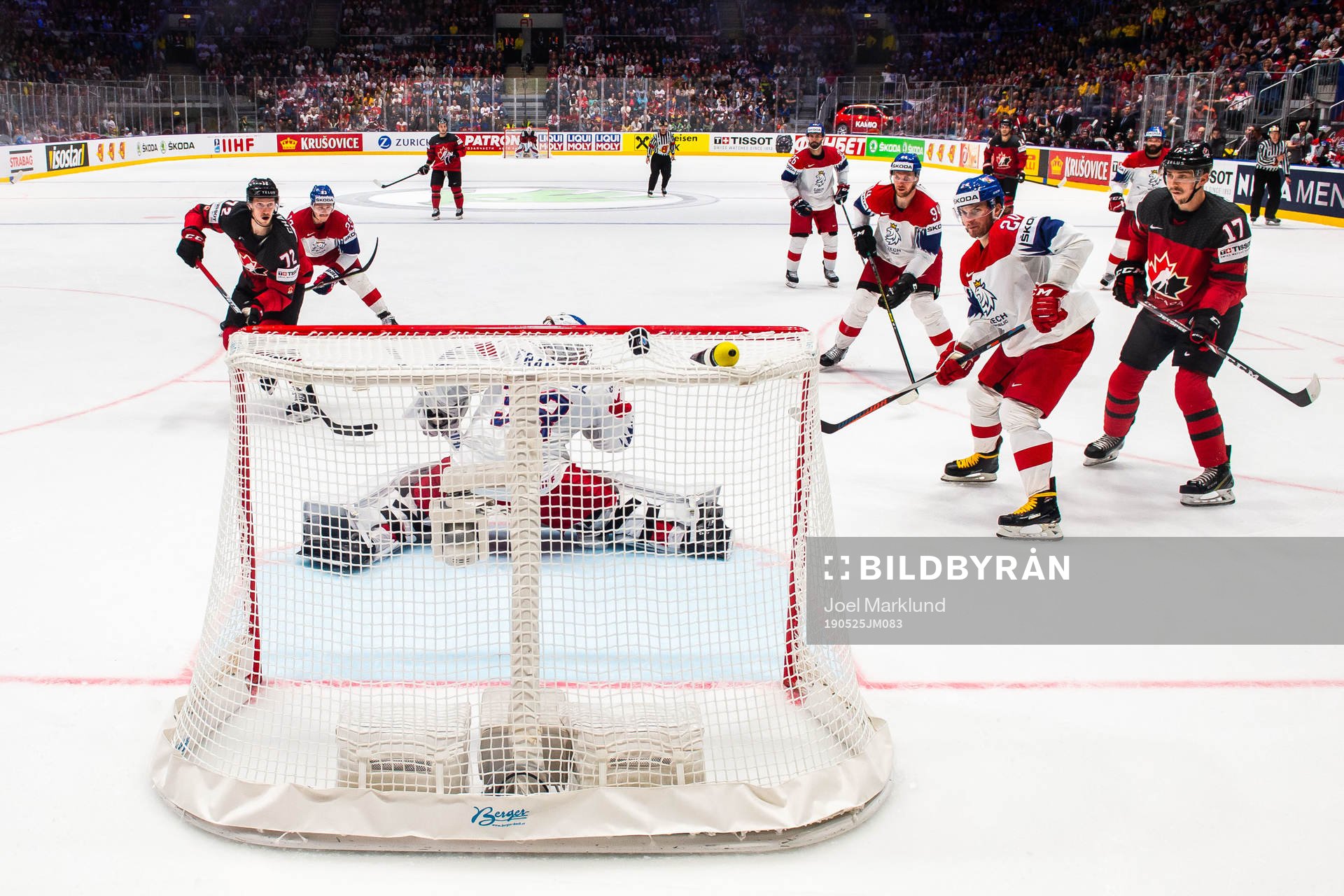 Thomas Chabot of Canada scores 5-0 behind goaltender Patrik