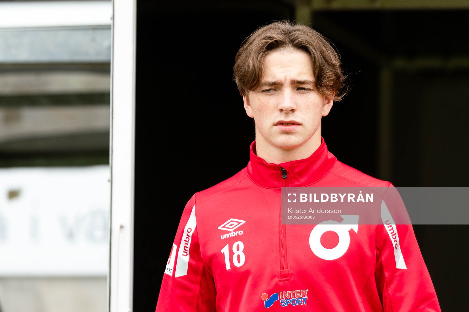 Degerfors Erik Grandelius före fotbollsmatchen i