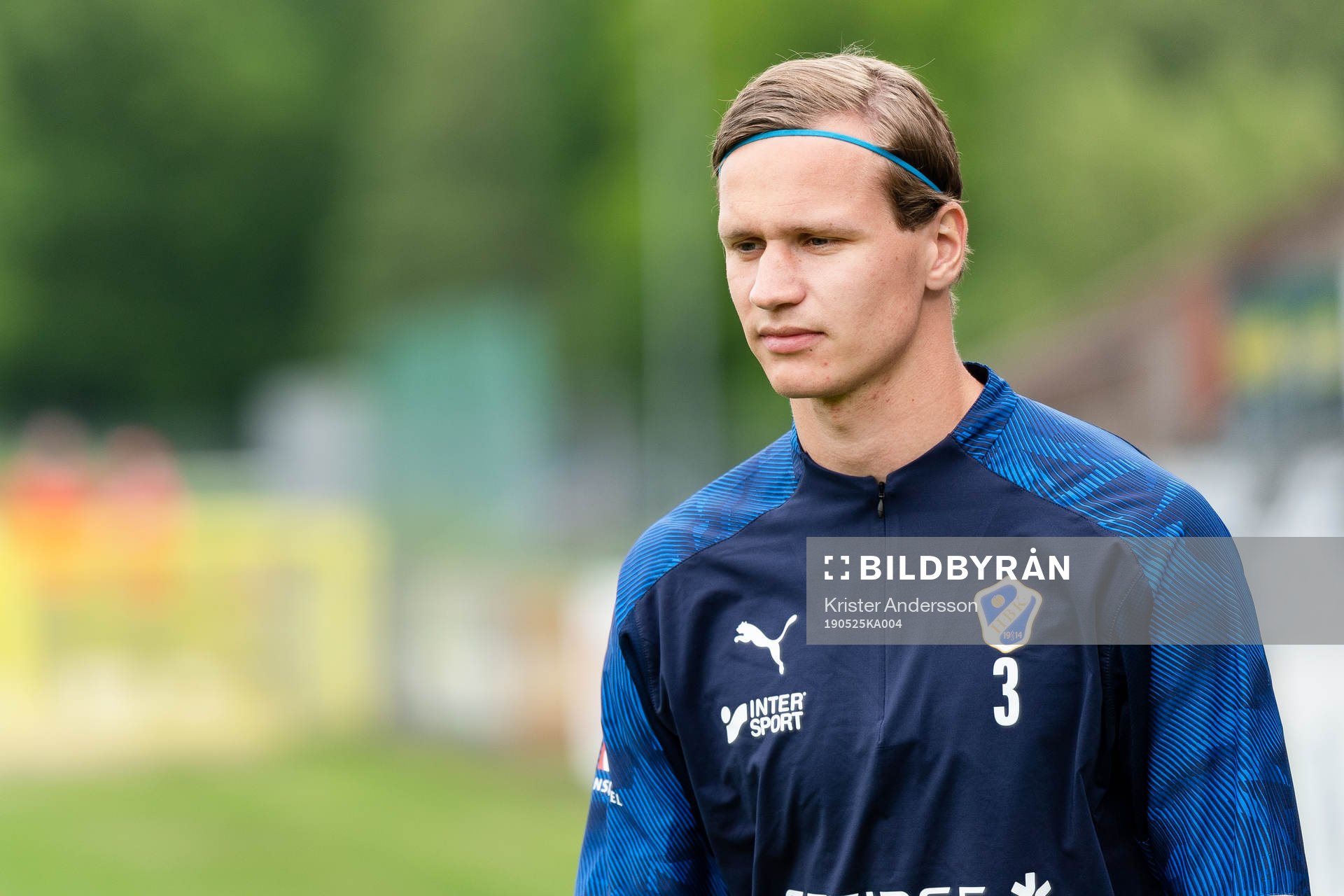 Halmstads Alexander Berntsson före fotbollsmatchen i