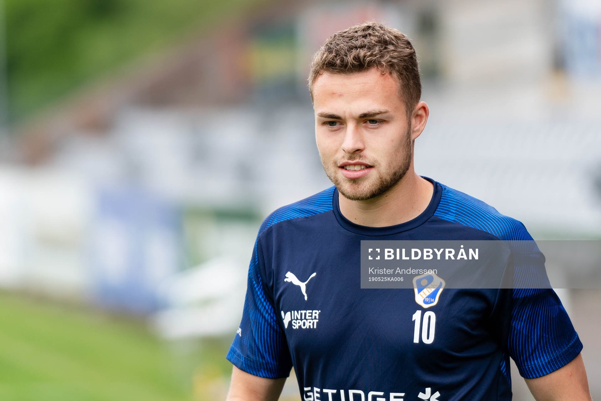 Halmstads Gabriel Gudmundsson före fotbollsmatchen i
