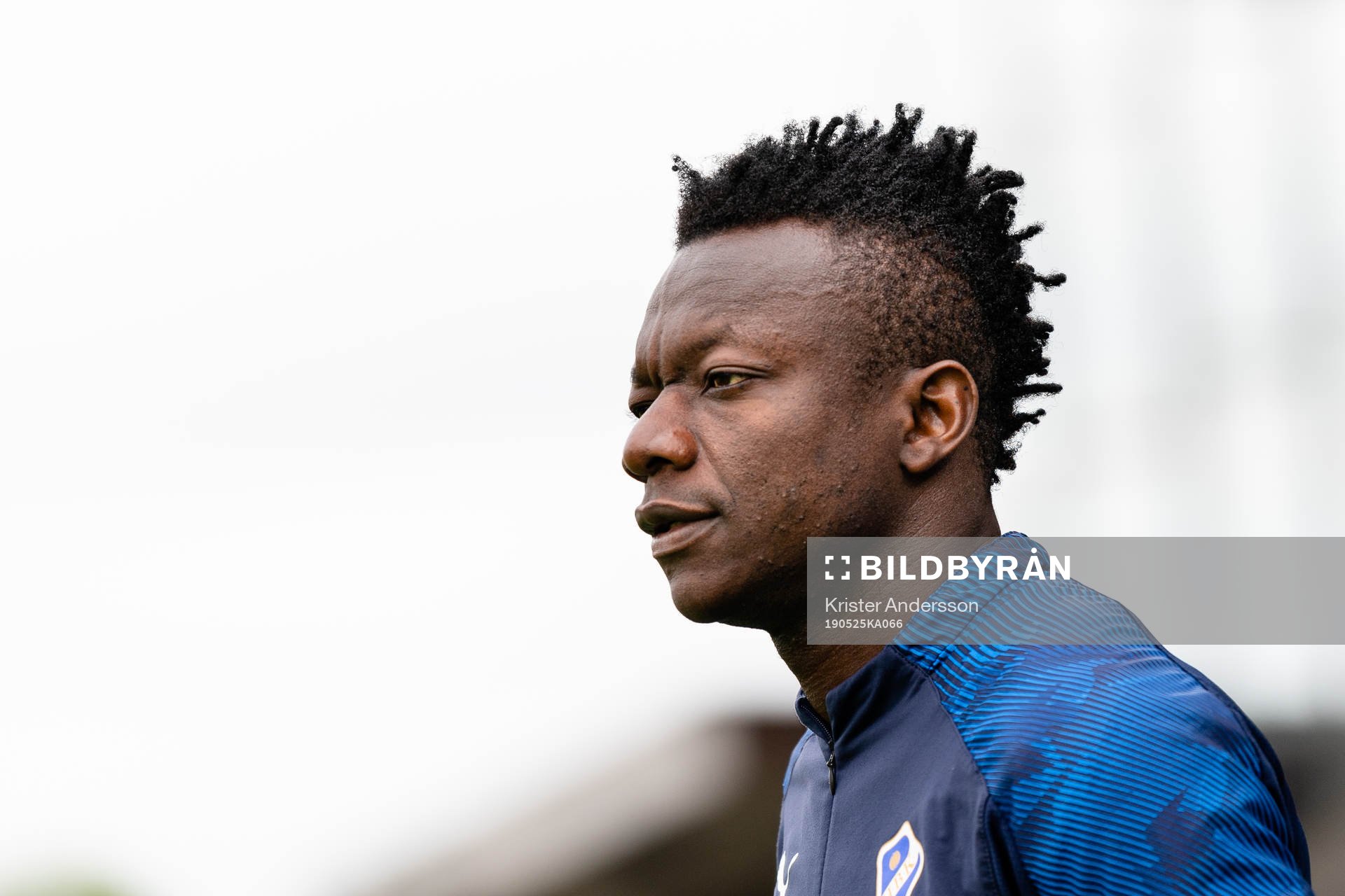 Halmstads Thomas Boakye före fotbollsmatchen i Superettan